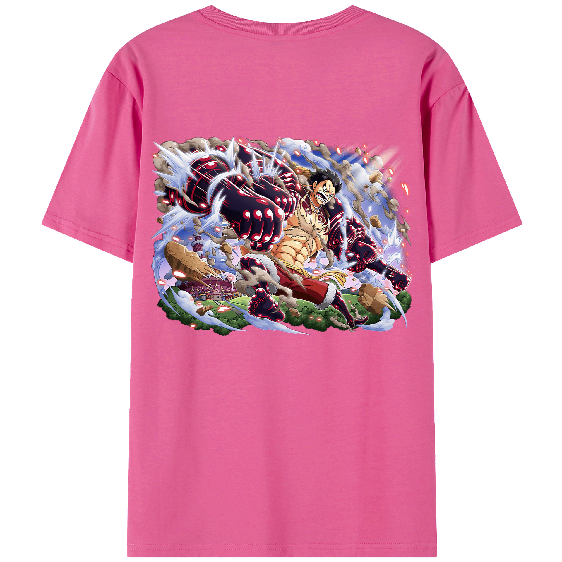 ワンピース モンキー・D・ルフィ ONE PIECE Monkey D. Luffy レディース半袖Tシャツ(バックプリント)