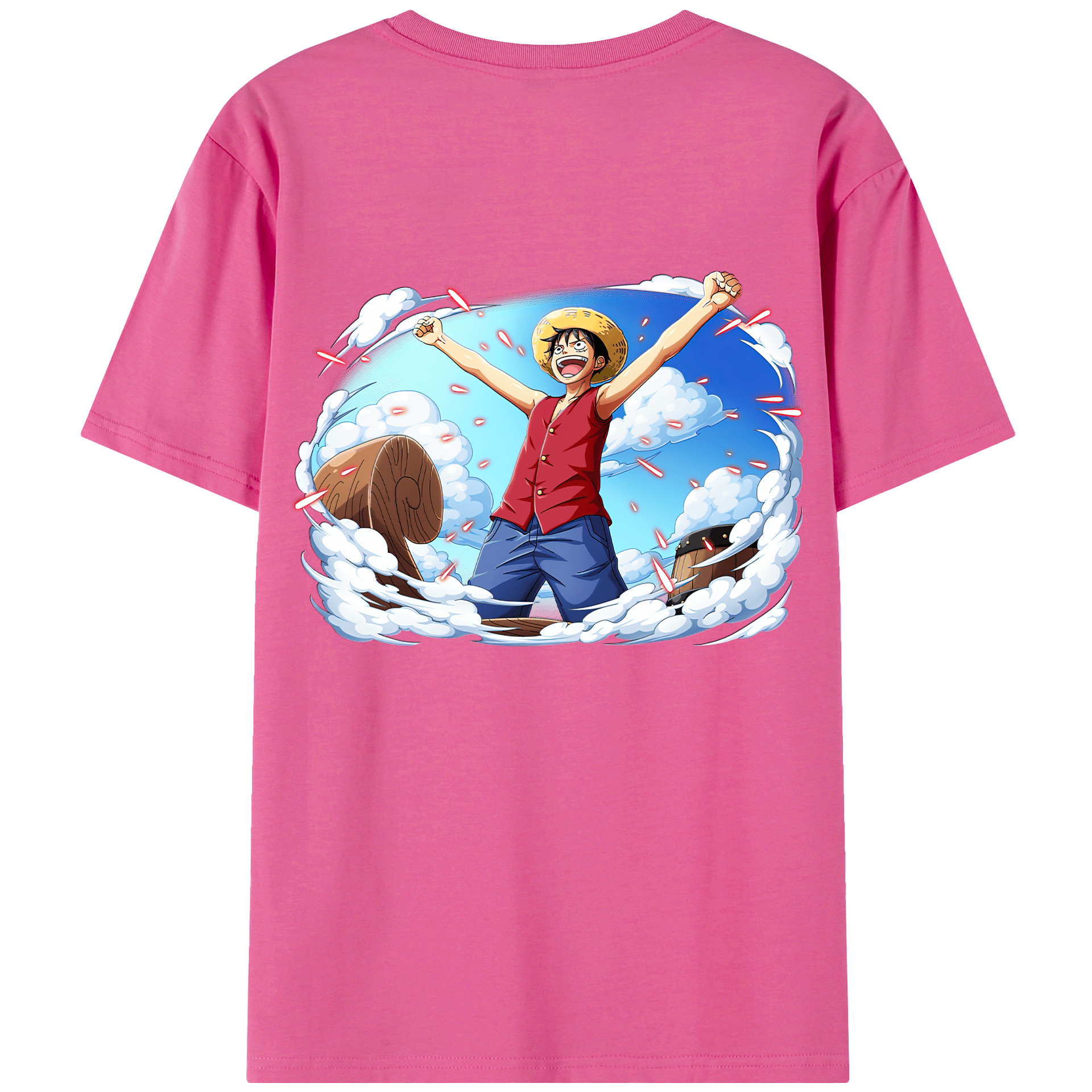 ワンピース モンキー・D・ルフィ ONE PIECE Monkey D. Luffy レディース半袖Tシャツ(バックプリント)