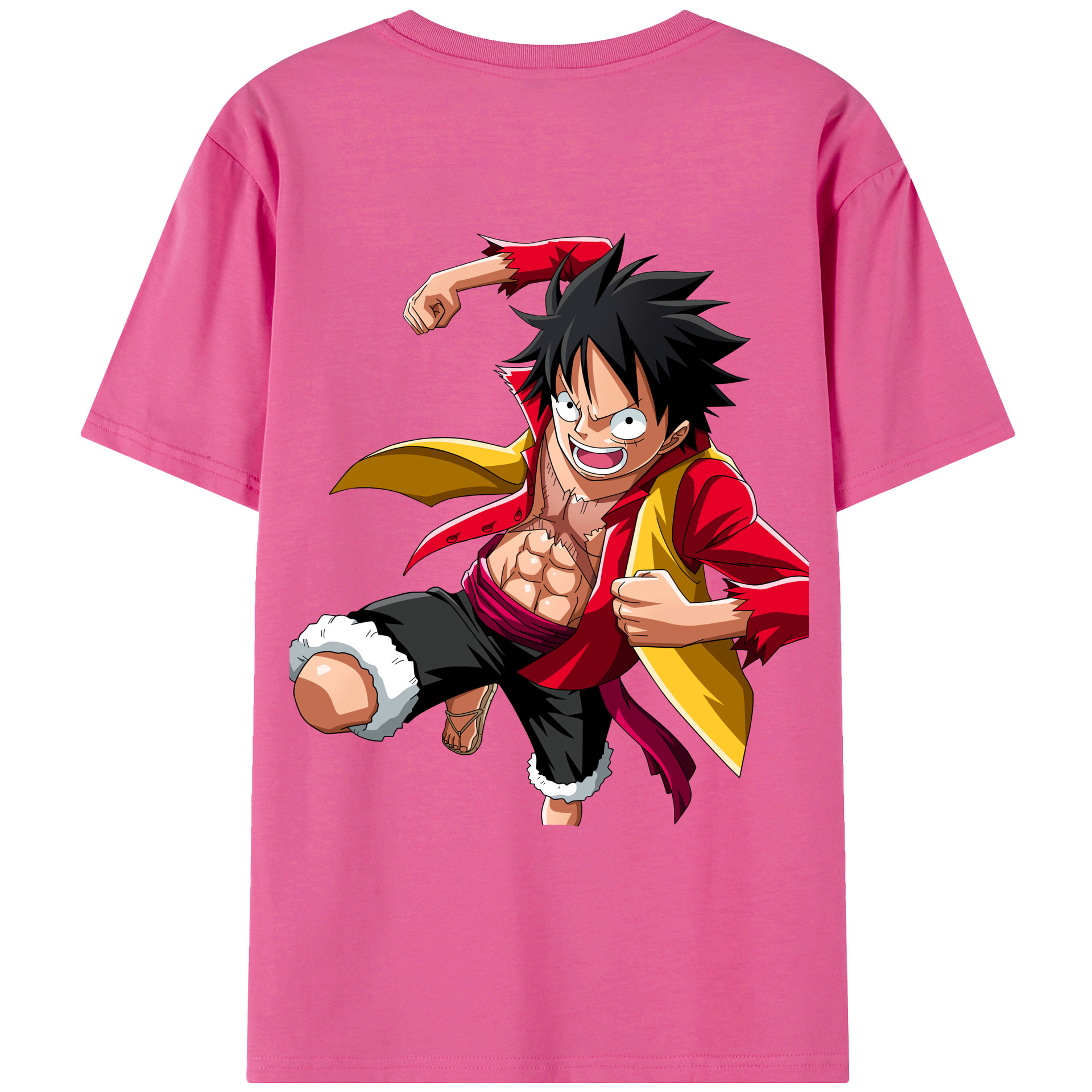 ワンピース モンキー・D・ルフィ ONE PIECE Monkey D. Luffy レディース半袖Tシャツ(バックプリント)