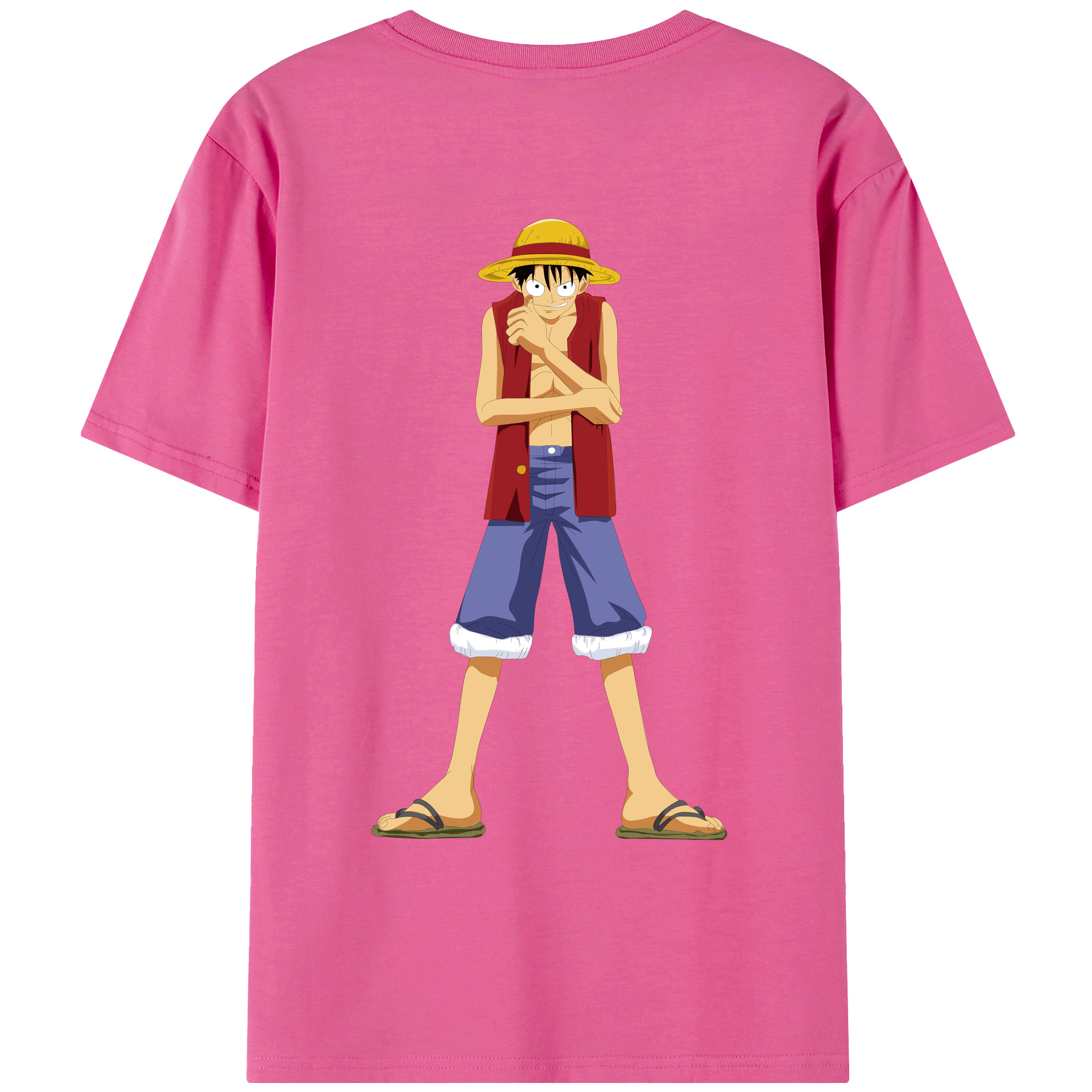 ワンピース モンキー・D・ルフィ ONE PIECE Monkey D. Luffy レディース半袖Tシャツ(バックプリント)
