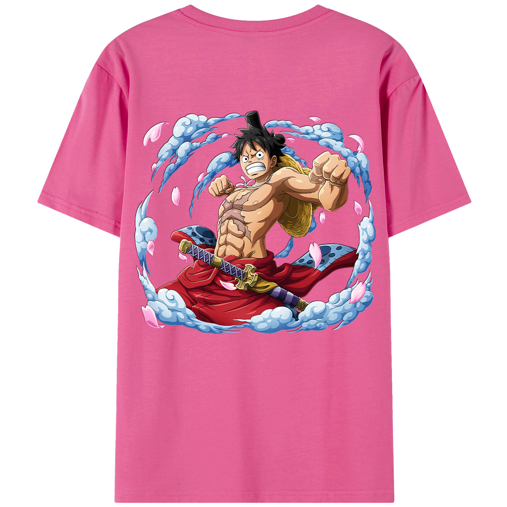 ワンピース モンキー・D・ルフィ ONE PIECE Monkey D. Luffy レディース半袖Tシャツ(バックプリント)
