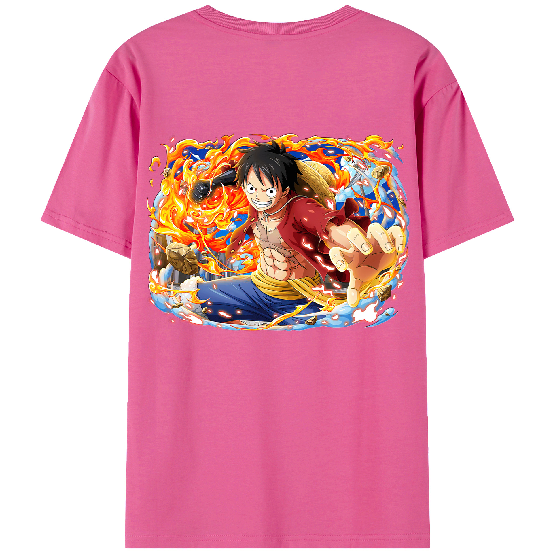 ワンピース モンキー・D・ルフィ ONE PIECE Monkey D. Luffy レディース半袖Tシャツ(バックプリント)