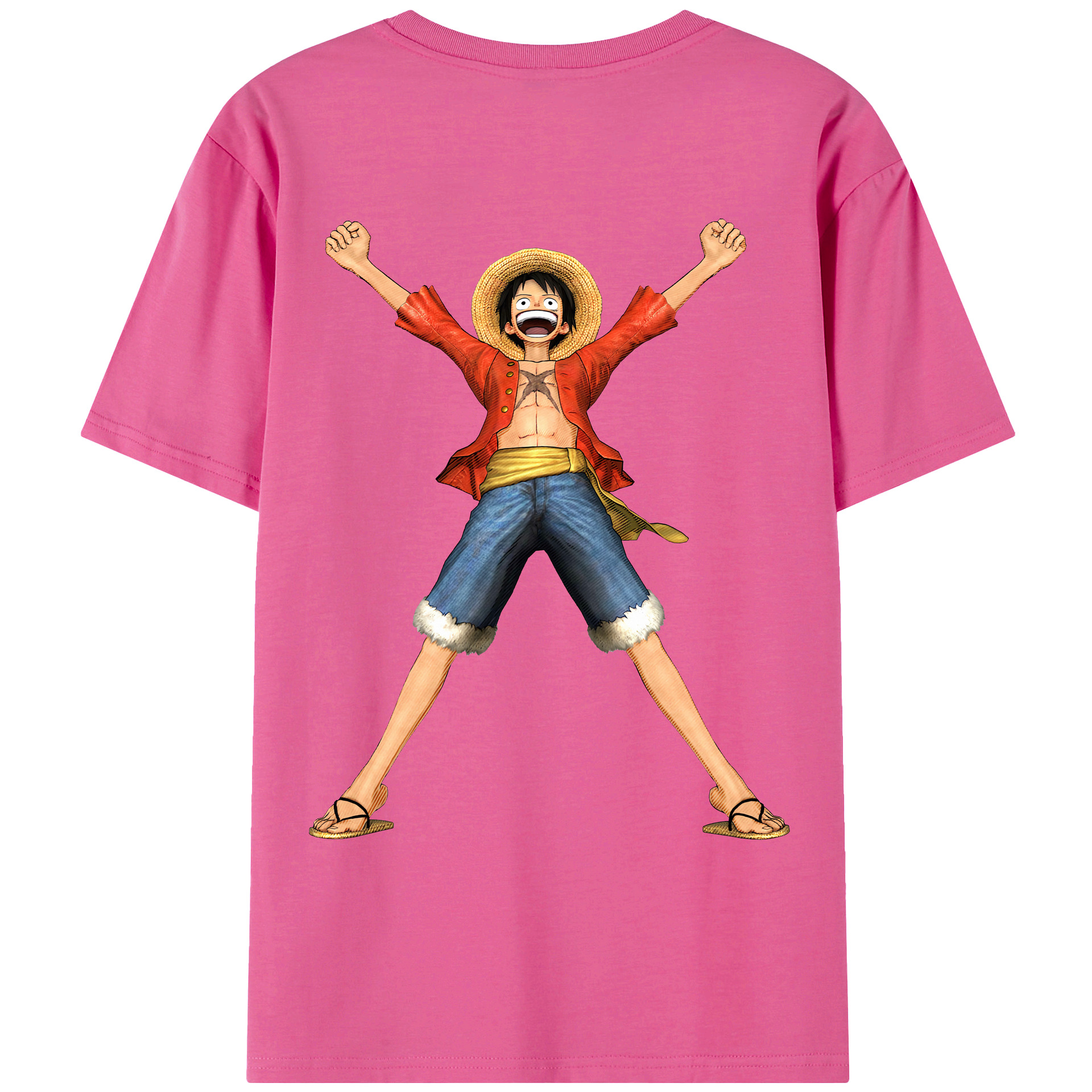 ワンピース モンキー・D・ルフィ ONE PIECE Monkey D. Luffy レディース半袖Tシャツ(バックプリント)