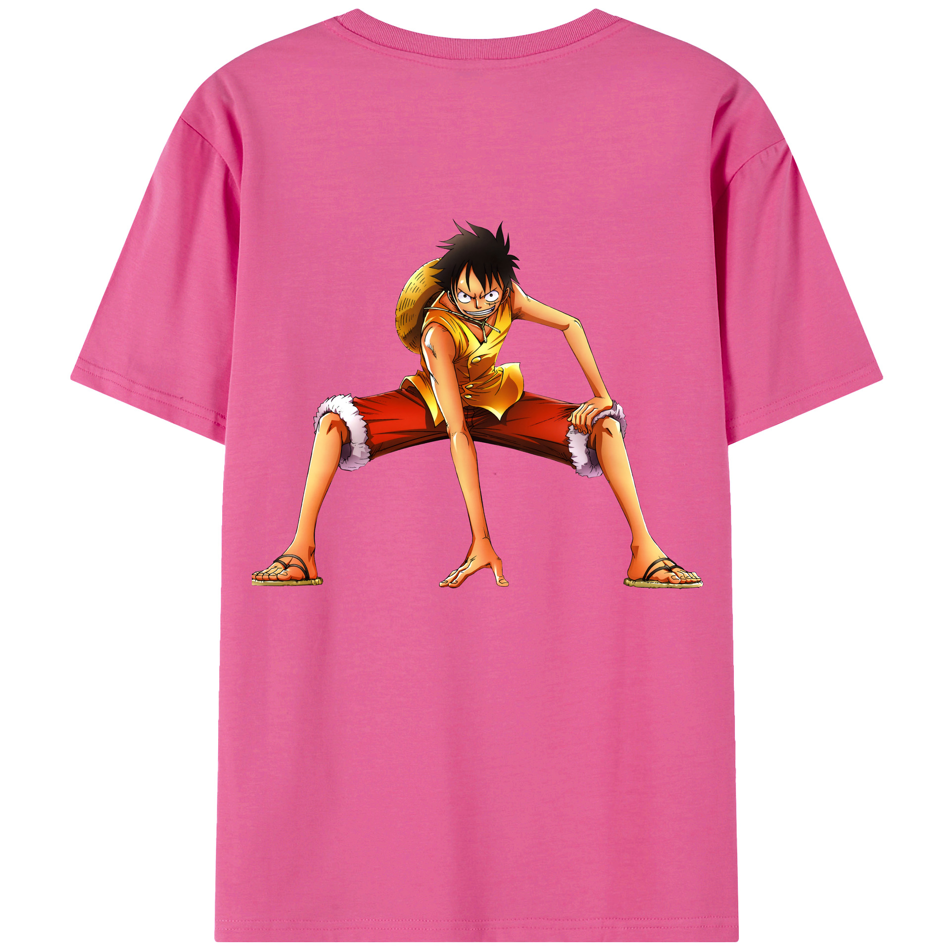 ワンピース モンキー・D・ルフィ ONE PIECE Monkey D. Luffy レディース半袖Tシャツ(バックプリント)