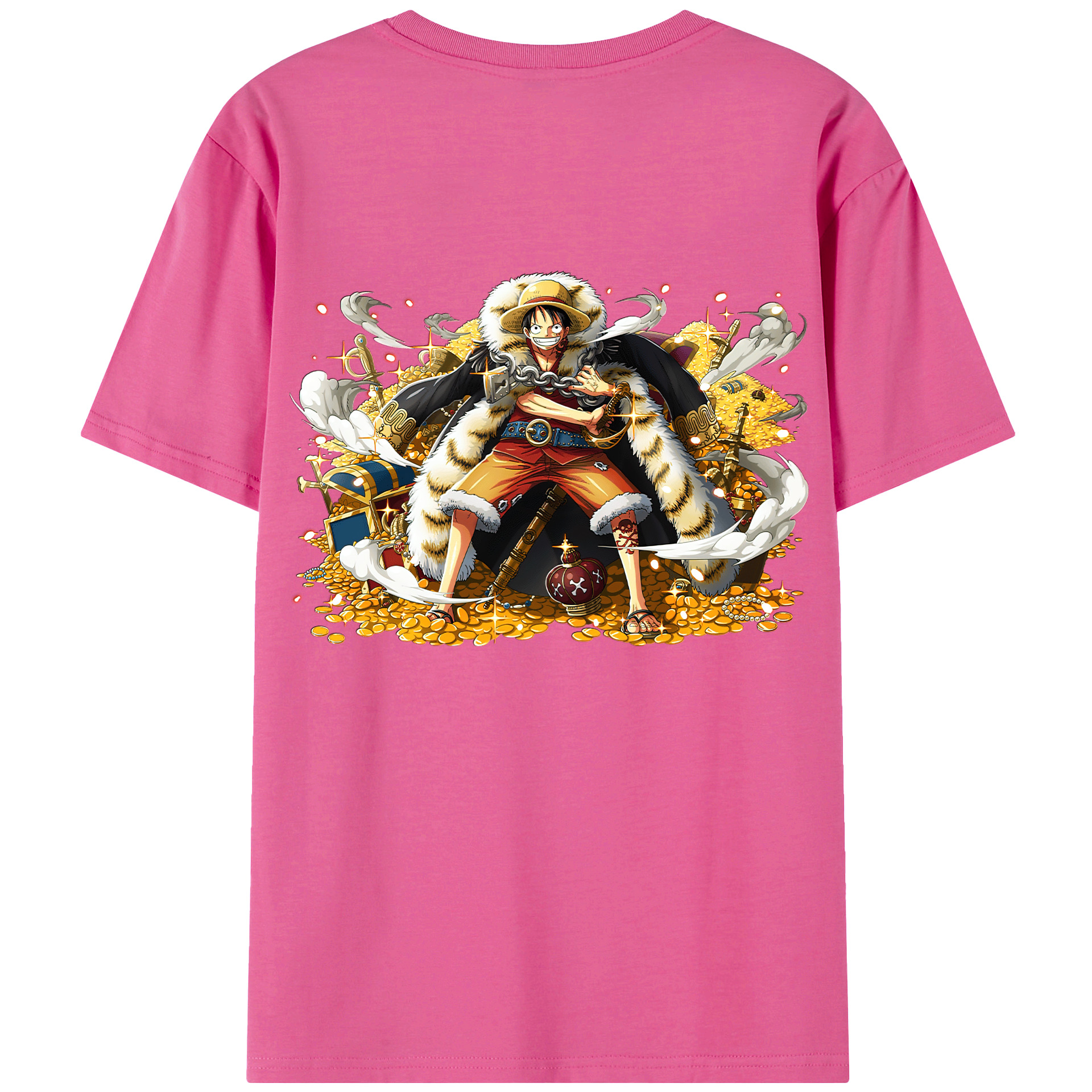 ワンピース モンキー・D・ルフィ ONE PIECE Monkey D. Luffy レディース半袖Tシャツ(バックプリント)