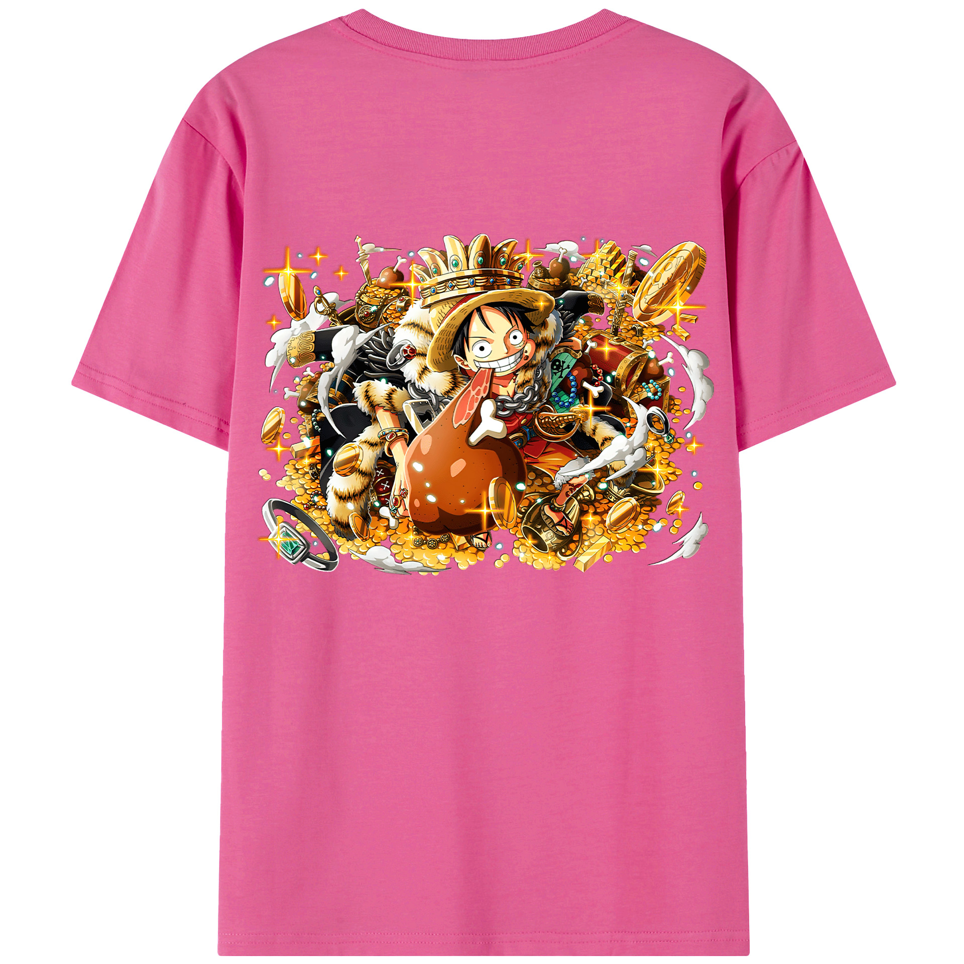 ワンピース モンキー・D・ルフィ ONE PIECE Monkey D. Luffy レディース半袖Tシャツ(バックプリント)