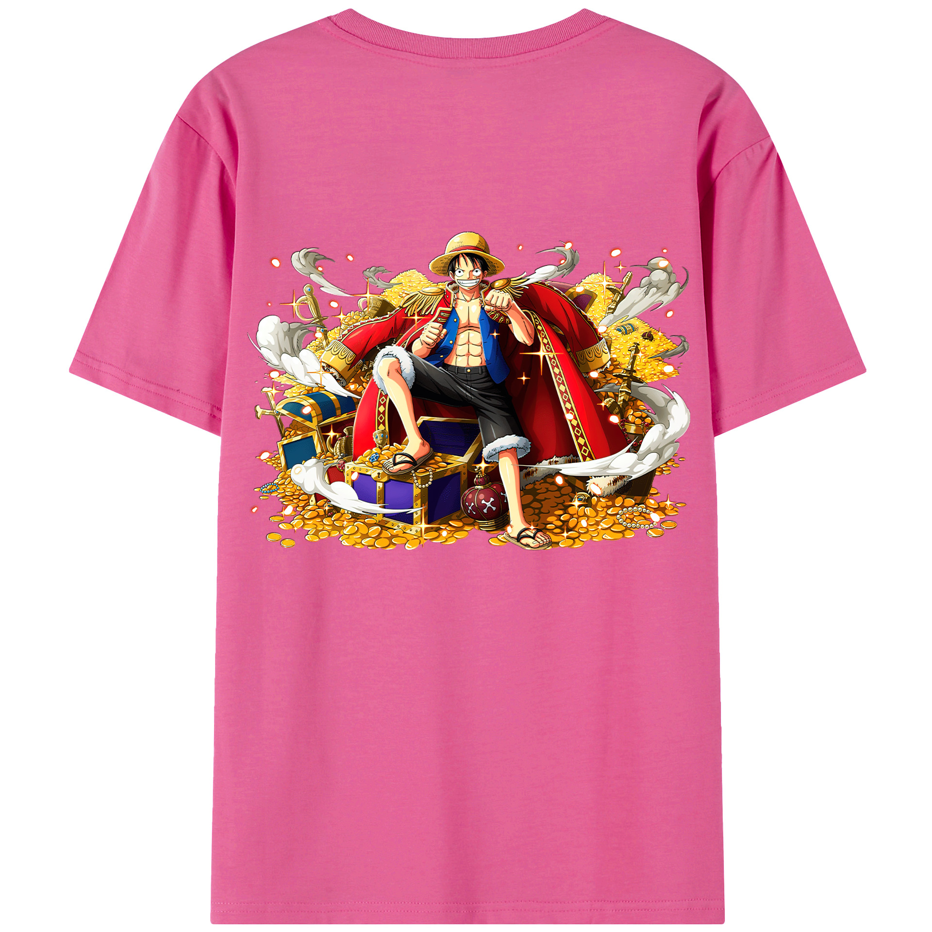 ワンピース モンキー・D・ルフィ ONE PIECE Monkey D. Luffy レディース半袖Tシャツ(バックプリント)