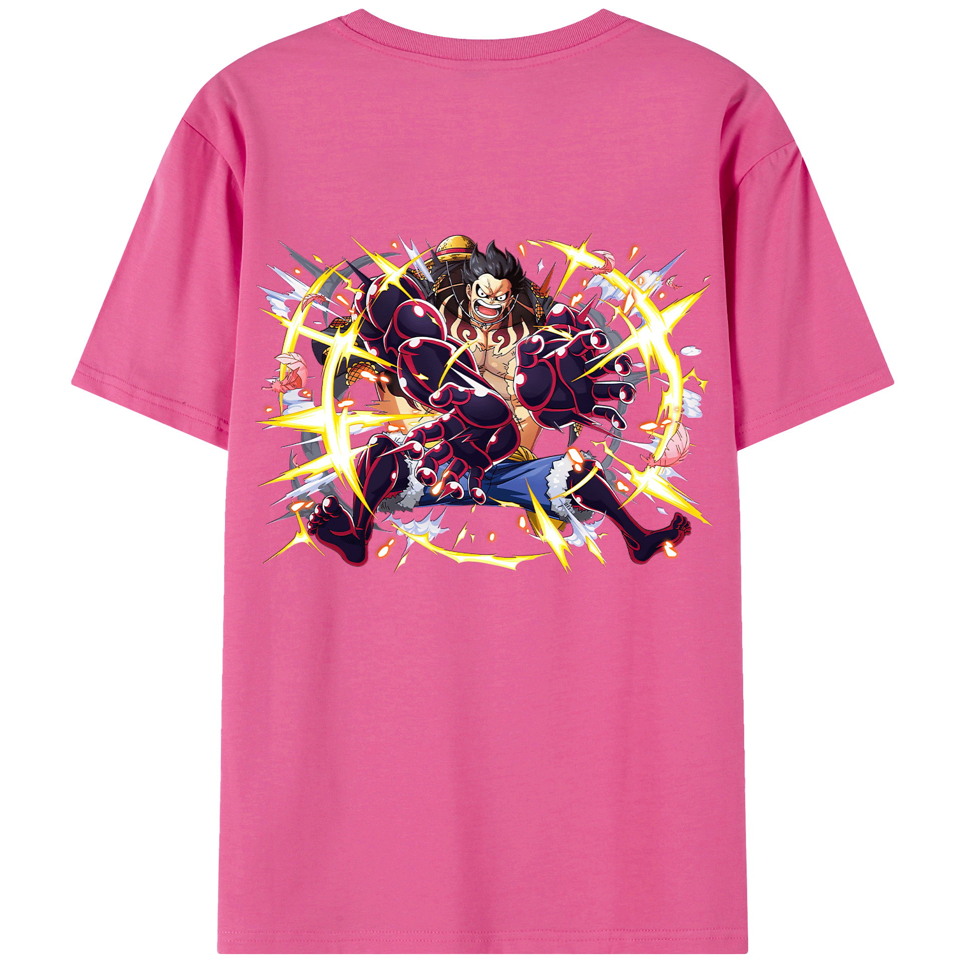 ワンピース モンキー・D・ルフィ ONE PIECE Monkey D. Luffy レディース半袖Tシャツ(バックプリント)