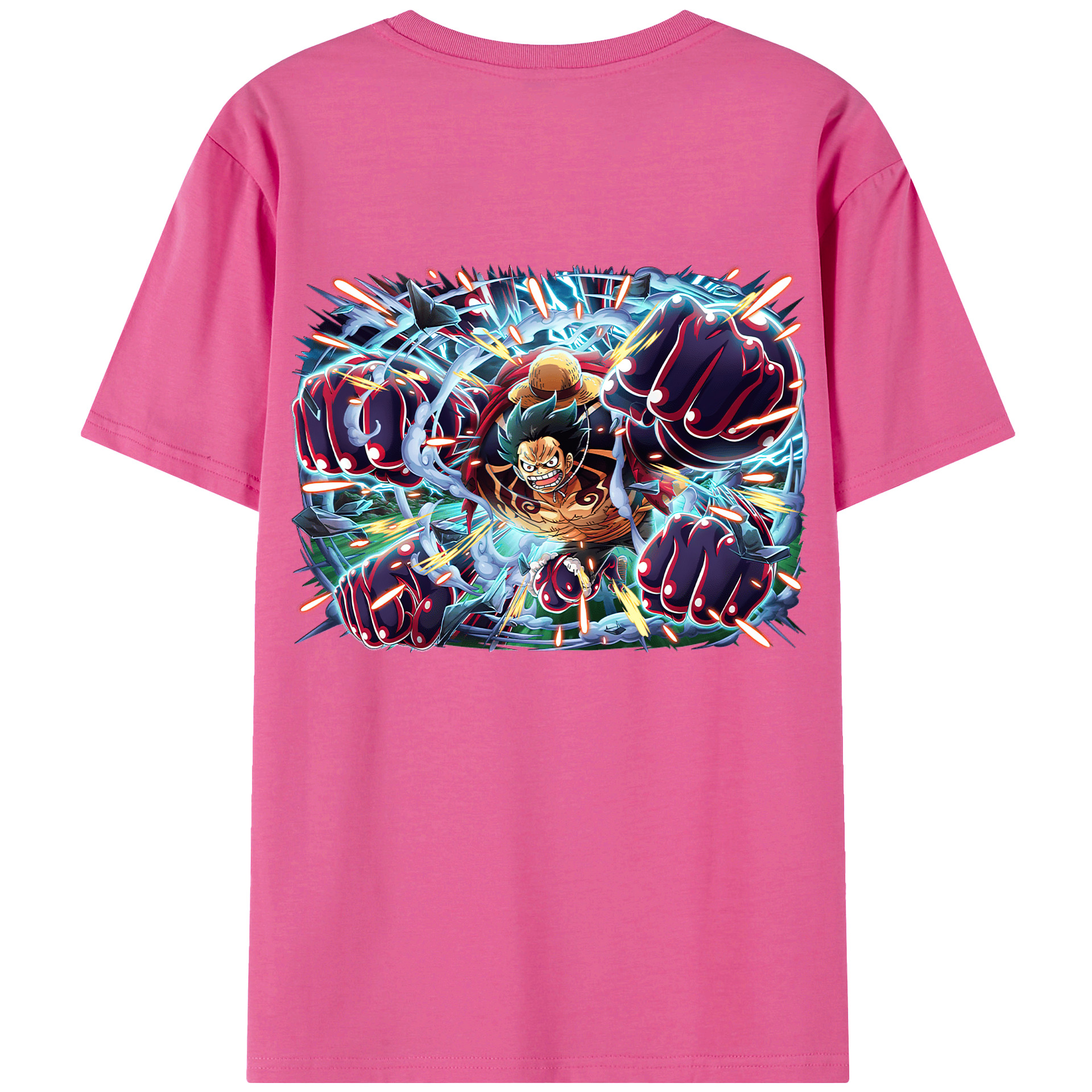 ワンピース モンキー・D・ルフィ ONE PIECE Monkey D. Luffy レディース半袖Tシャツ(バックプリント)