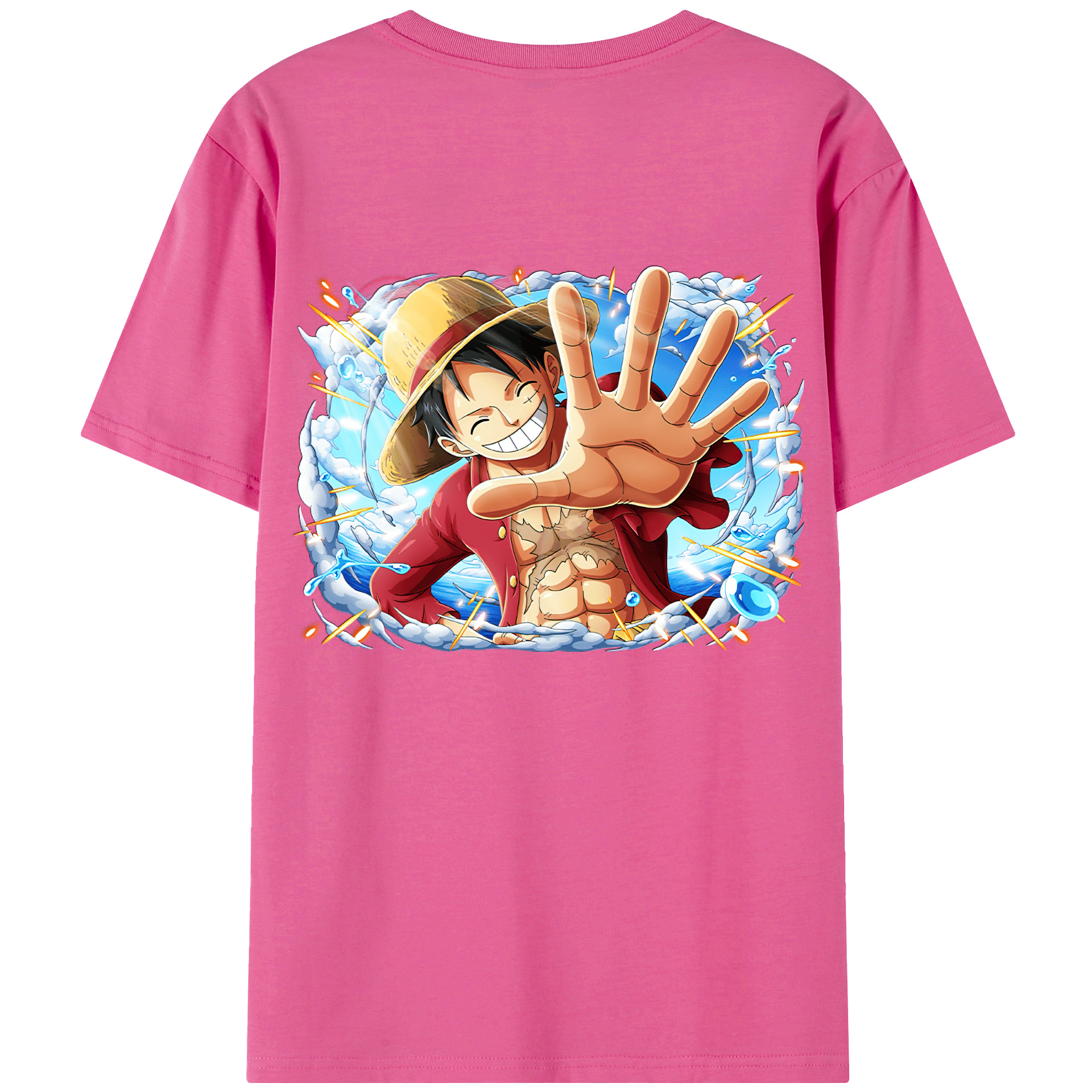 ワンピース モンキー・D・ルフィ ONE PIECE Monkey D. Luffy レディース半袖Tシャツ(バックプリント)