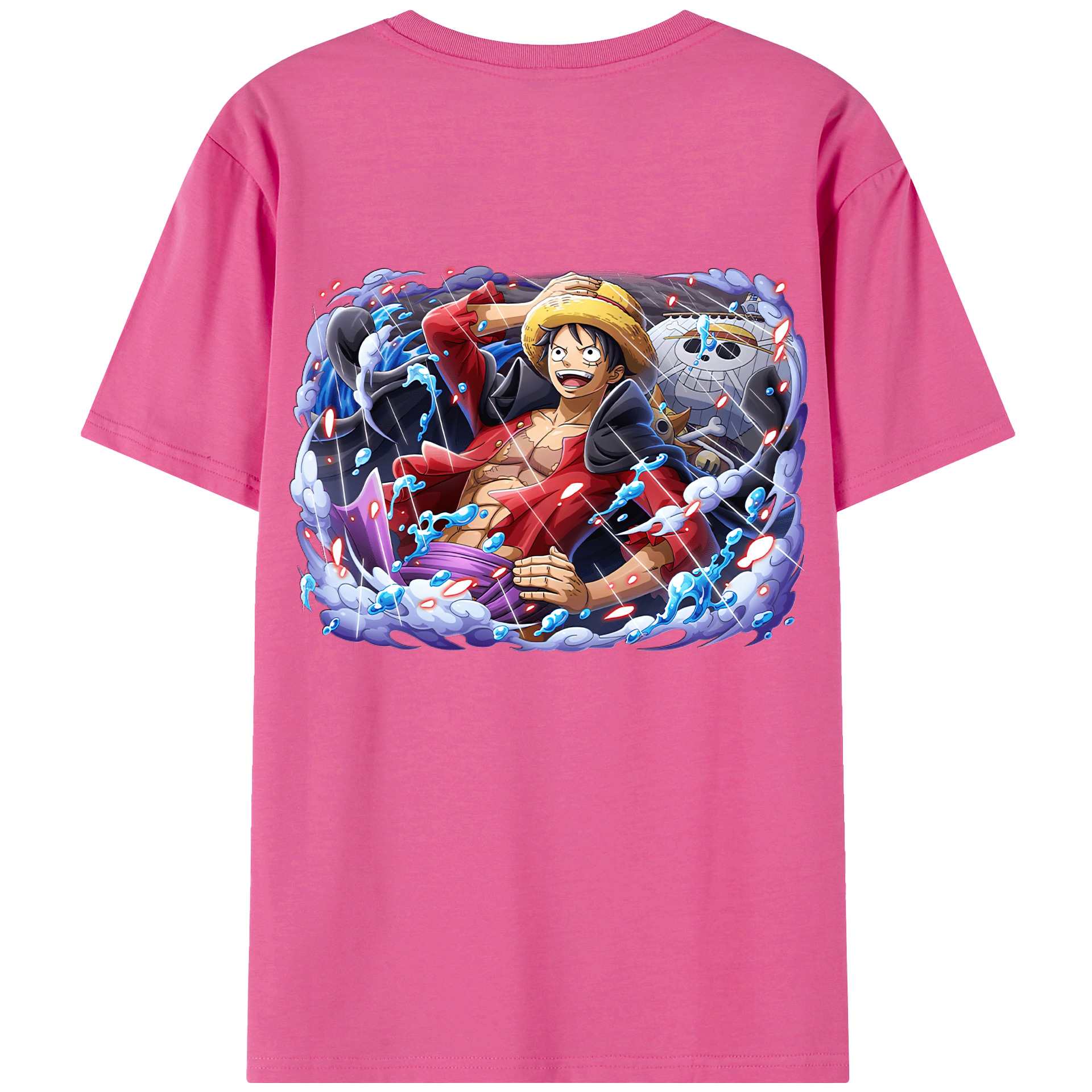 ワンピース モンキー・D・ルフィ ONE PIECE Monkey D. Luffy レディース半袖Tシャツ(バックプリント)