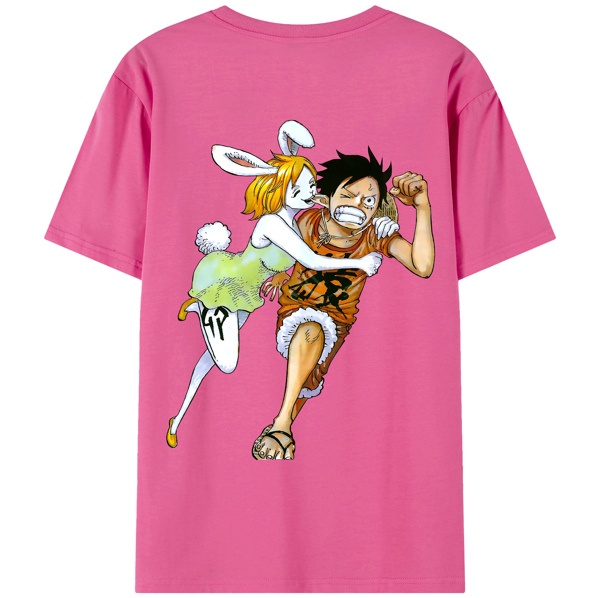 ワンピース モンキー・D・ルフィ ONE PIECE Monkey D. Luffy レディース半袖Tシャツ(バックプリント)