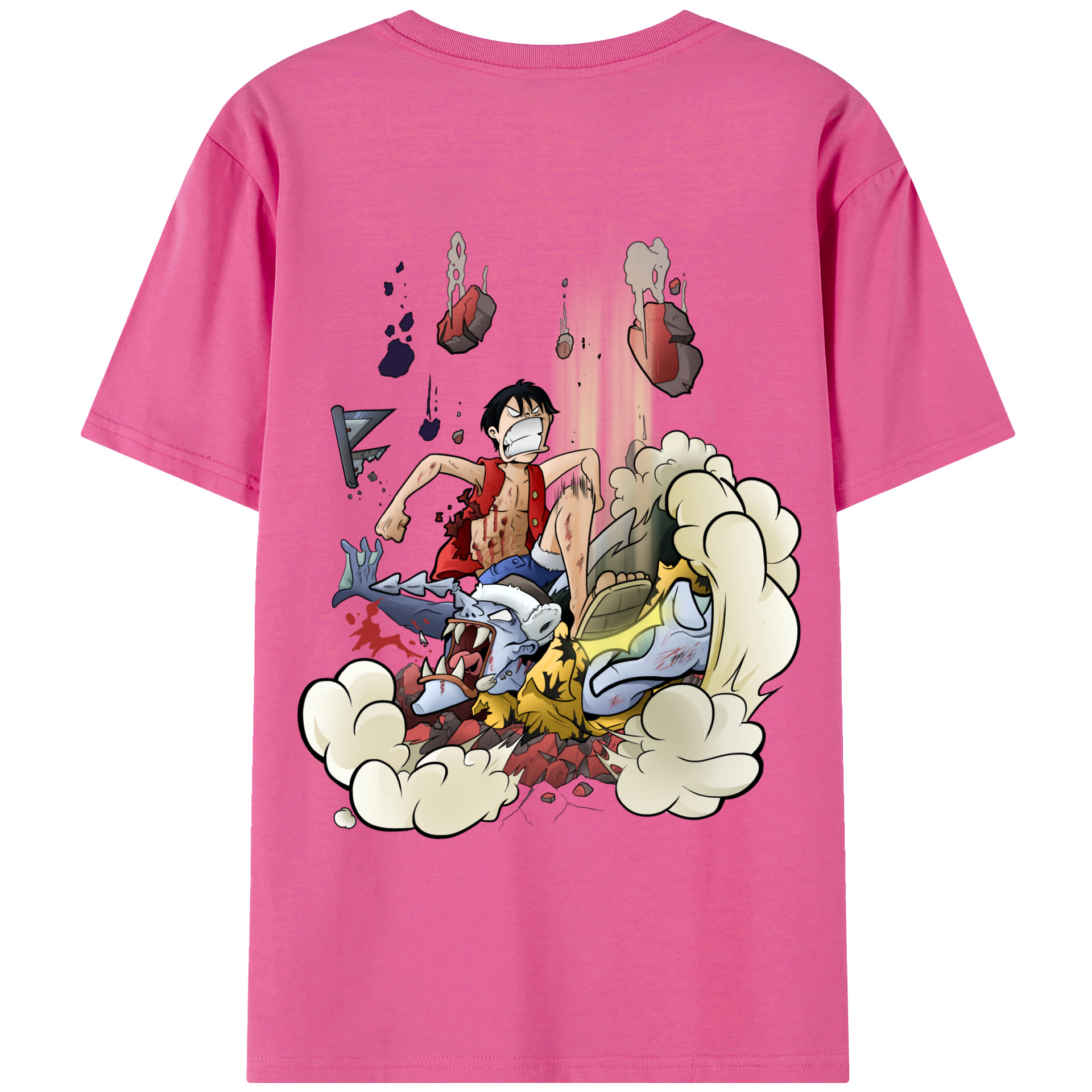 ワンピース モンキー・D・ルフィ ONE PIECE Monkey D. Luffy レディース半袖Tシャツ(バックプリント)