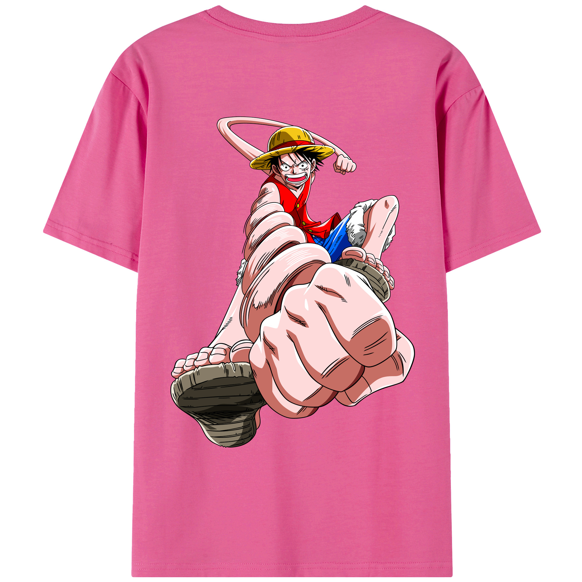 ワンピース モンキー・D・ルフィ ONE PIECE Monkey D. Luffy レディース半袖Tシャツ(バックプリント)