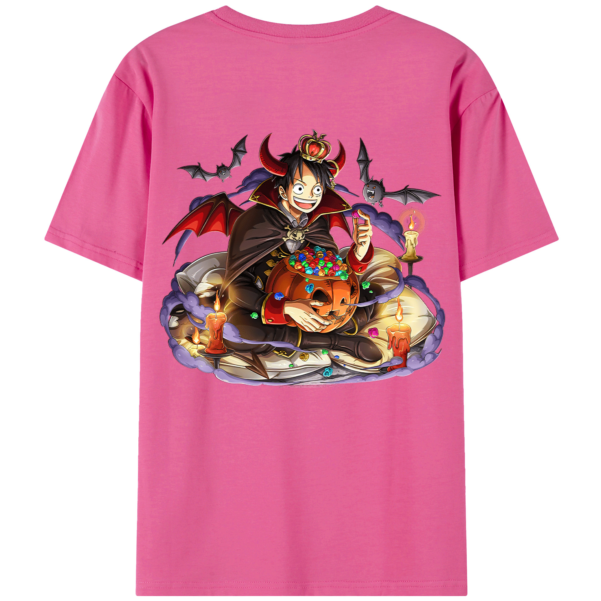ワンピース モンキー・D・ルフィ ONE PIECE Monkey D. Luffy レディース半袖Tシャツ(バックプリント)