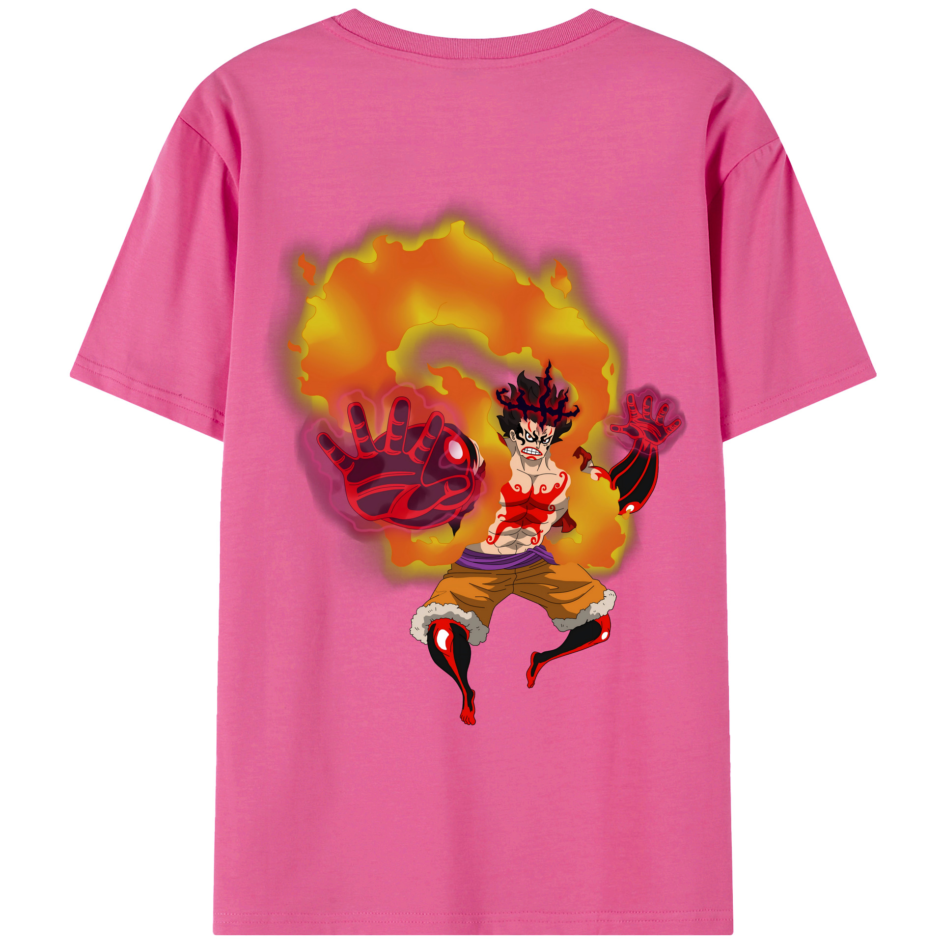 ワンピース モンキー・D・ルフィ ONE PIECE Monkey D. Luffy レディース半袖Tシャツ(バックプリント)