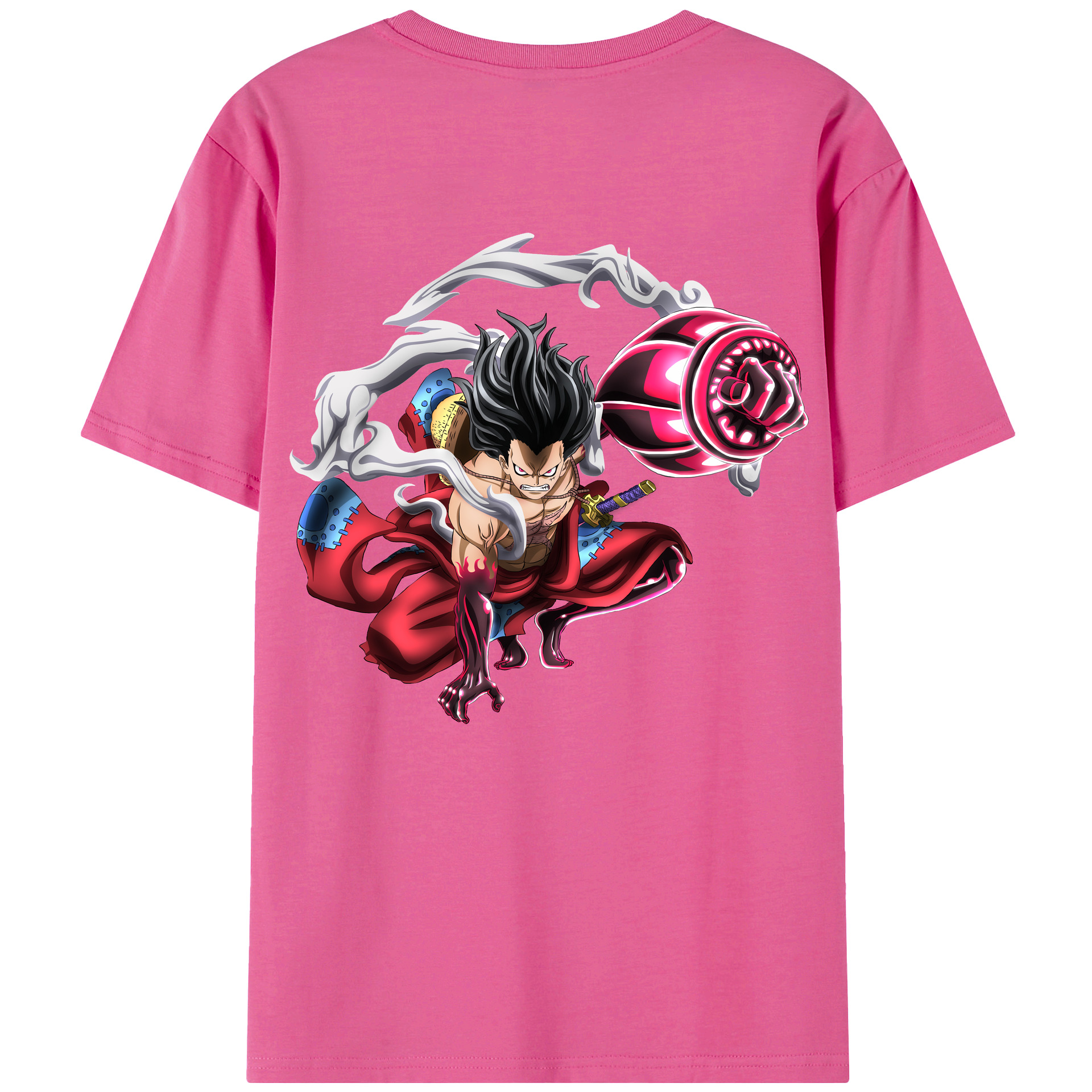 ワンピース モンキー・D・ルフィ ONE PIECE Monkey D. Luffy レディース半袖Tシャツ(バックプリント)