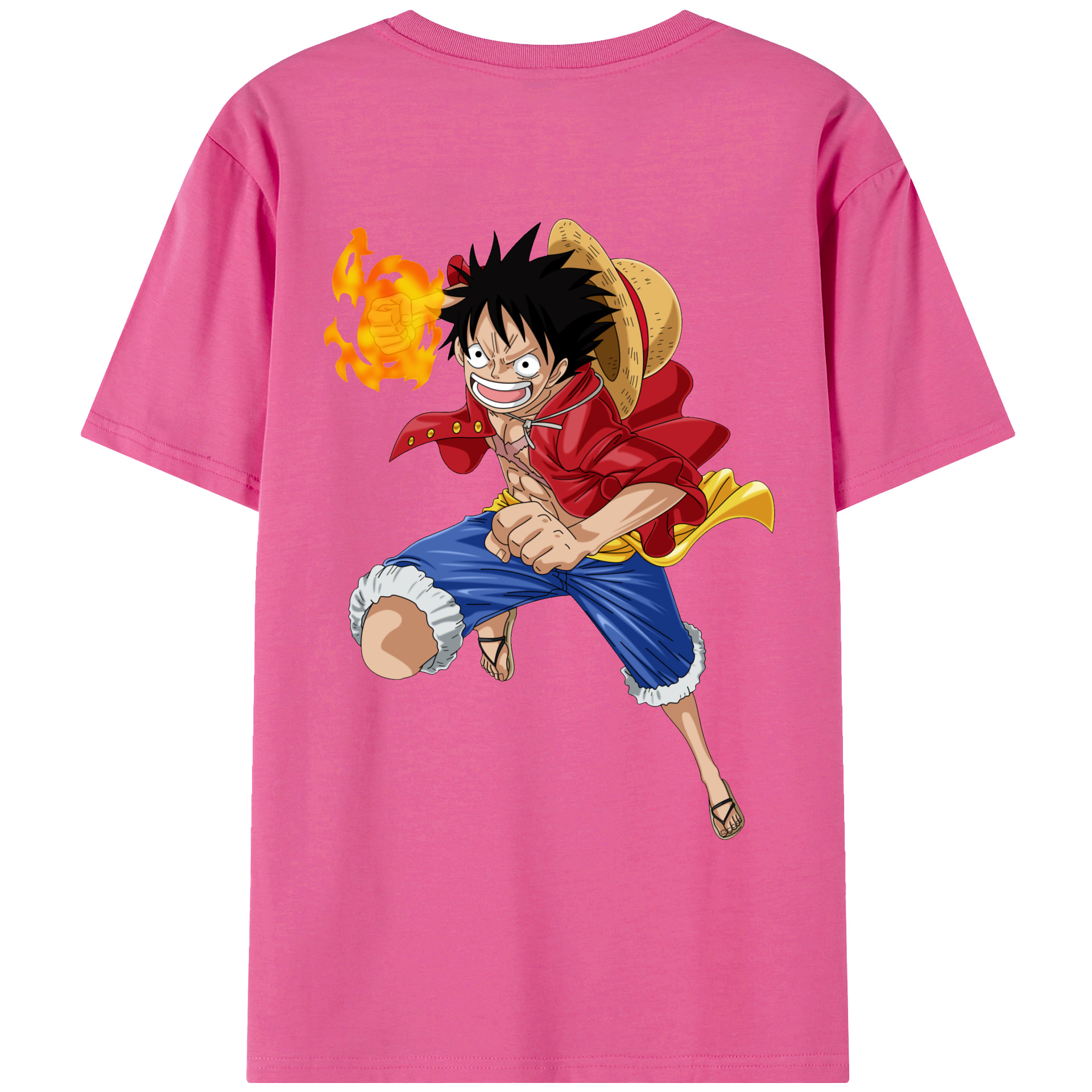ワンピース モンキー・D・ルフィ ONE PIECE Monkey D. Luffy レディース半袖Tシャツ(バックプリント)
