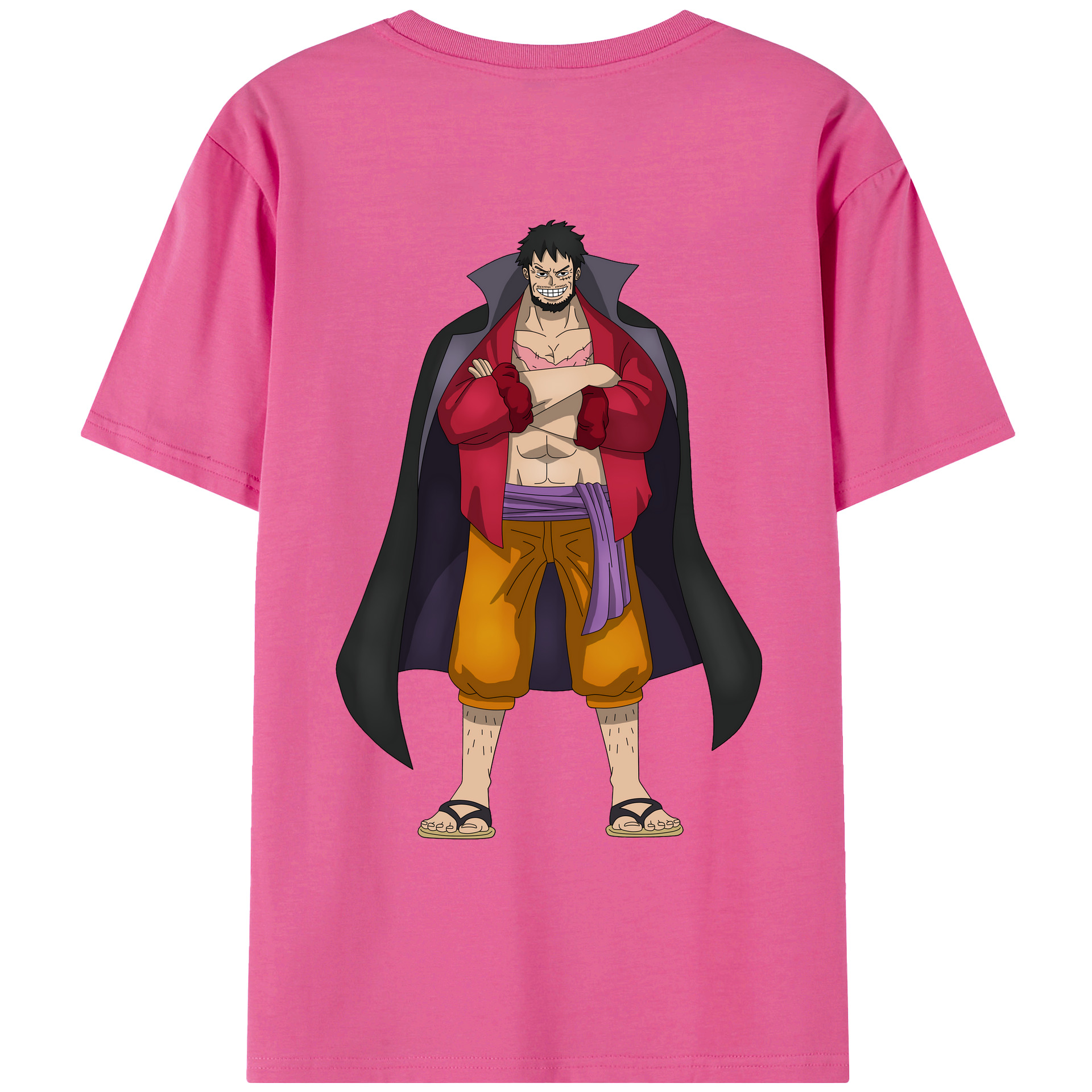 ワンピース モンキー・D・ルフィ ONE PIECE Monkey D. Luffy レディース半袖Tシャツ(バックプリント)