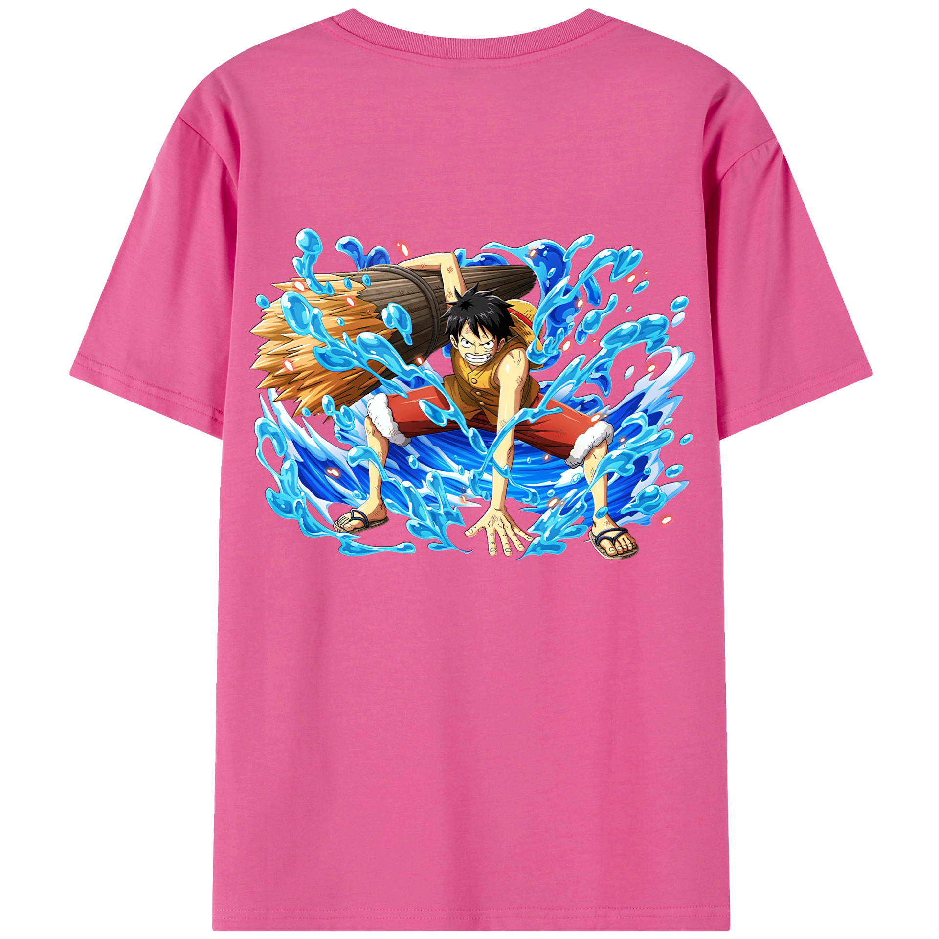 ワンピース モンキー・D・ルフィ ONE PIECE Monkey D. Luffy レディース半袖Tシャツ(バックプリント)