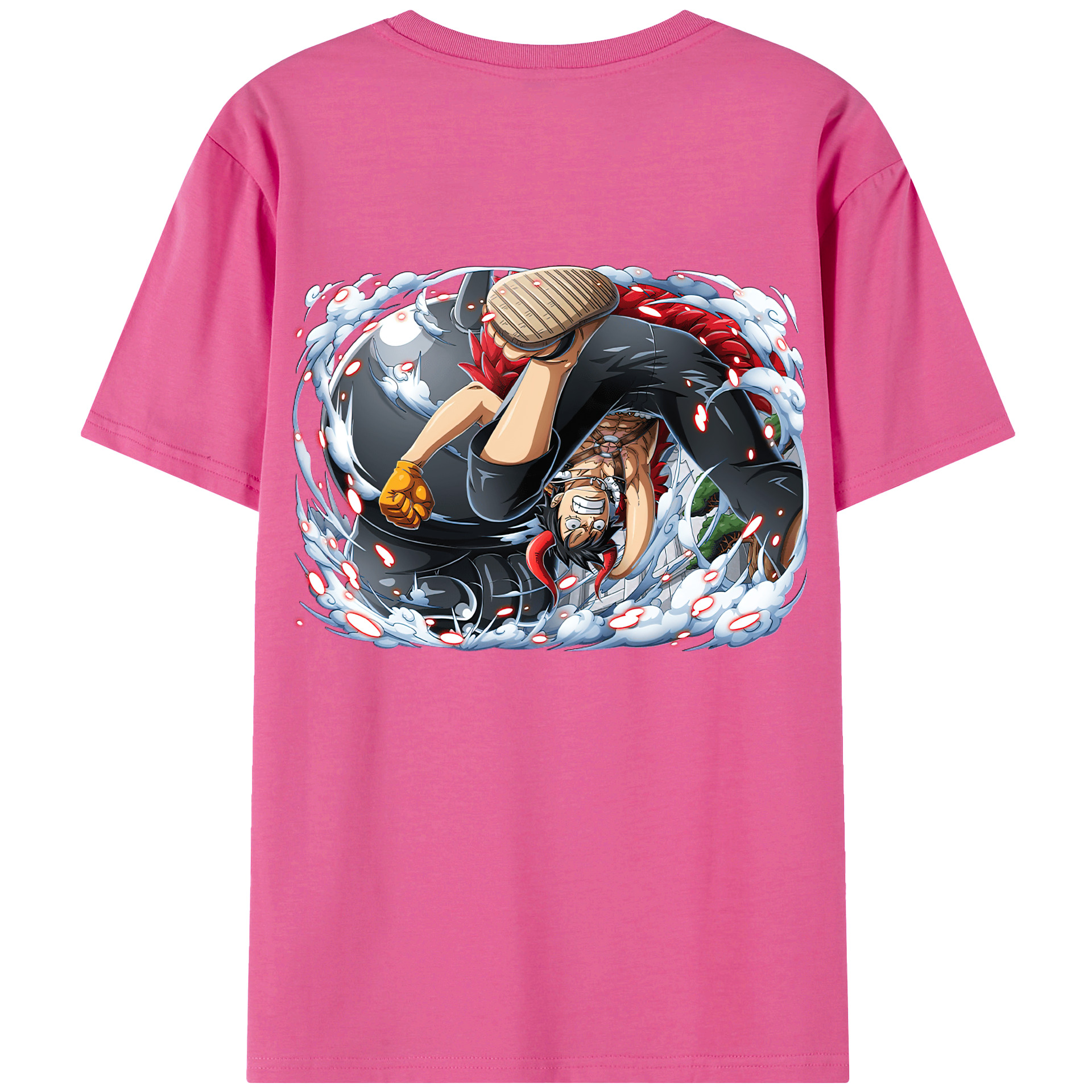 ワンピース モンキー・D・ルフィ ONE PIECE Monkey D. Luffy レディース半袖Tシャツ(バックプリント)