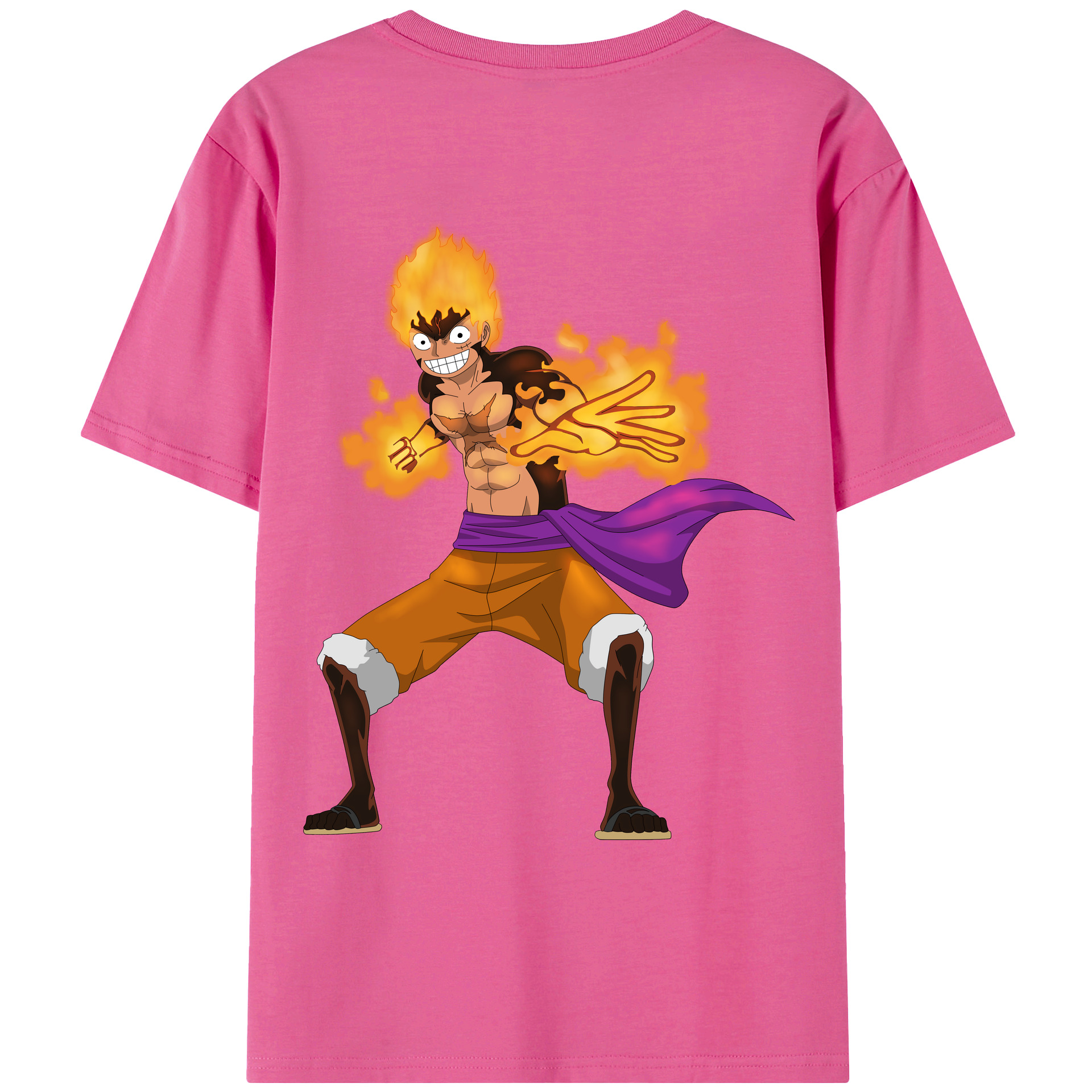 ワンピース モンキー・D・ルフィ ONE PIECE Monkey D. Luffy レディース半袖Tシャツ(バックプリント)