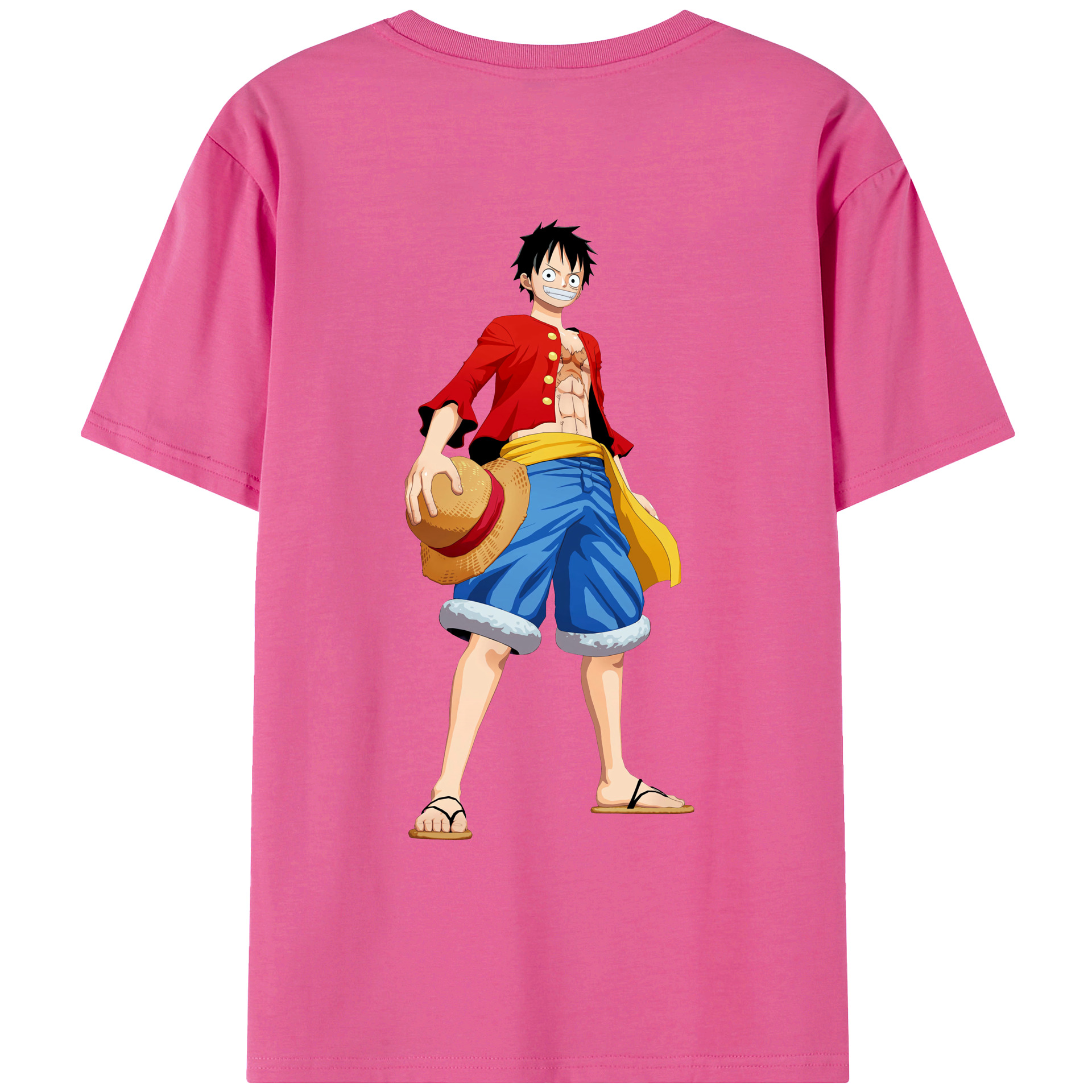 ワンピース モンキー・D・ルフィ ONE PIECE Monkey D. Luffy レディース半袖Tシャツ(バックプリント)