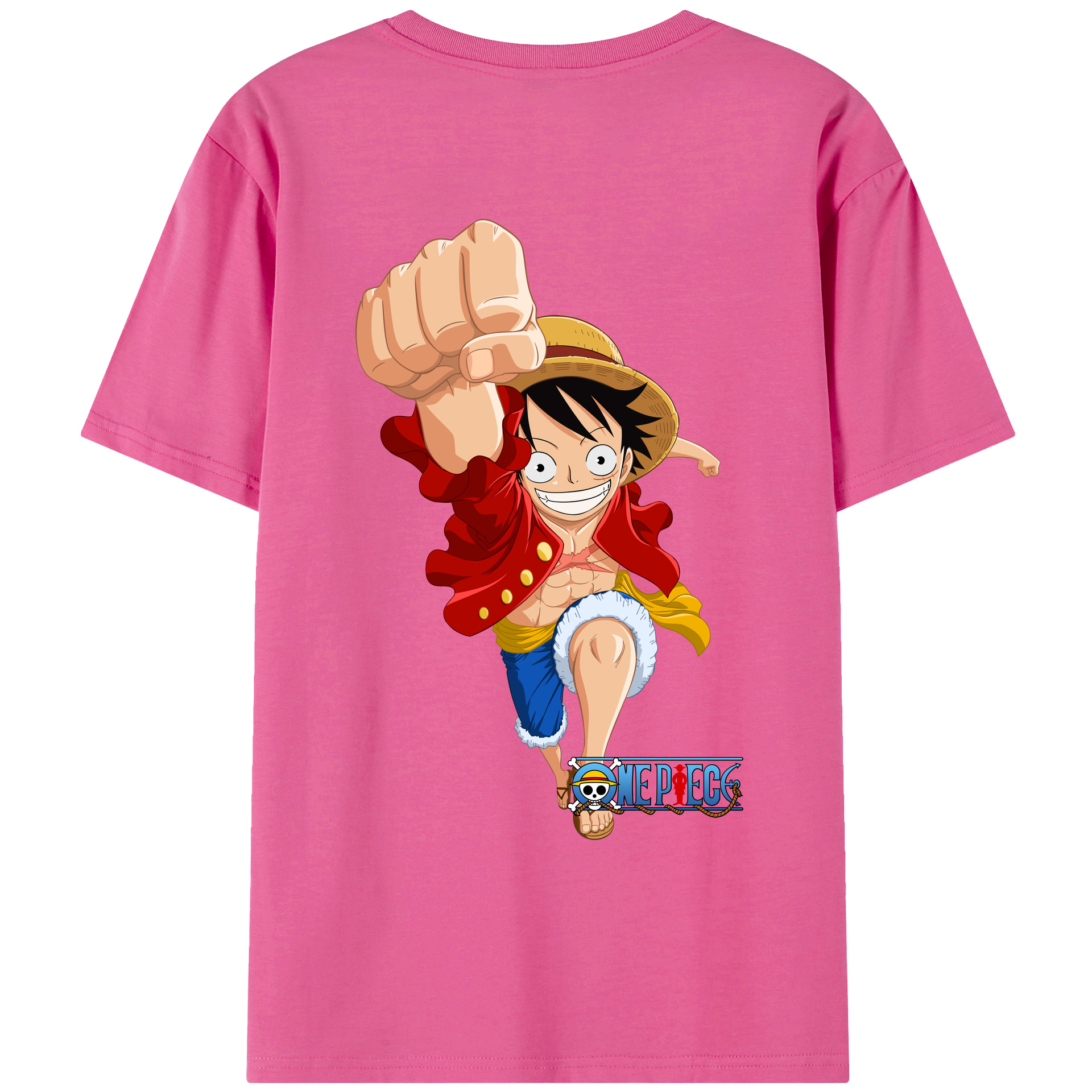 ワンピース モンキー・D・ルフィ ONE PIECE Monkey D. Luffy レディース半袖Tシャツ(バックプリント)