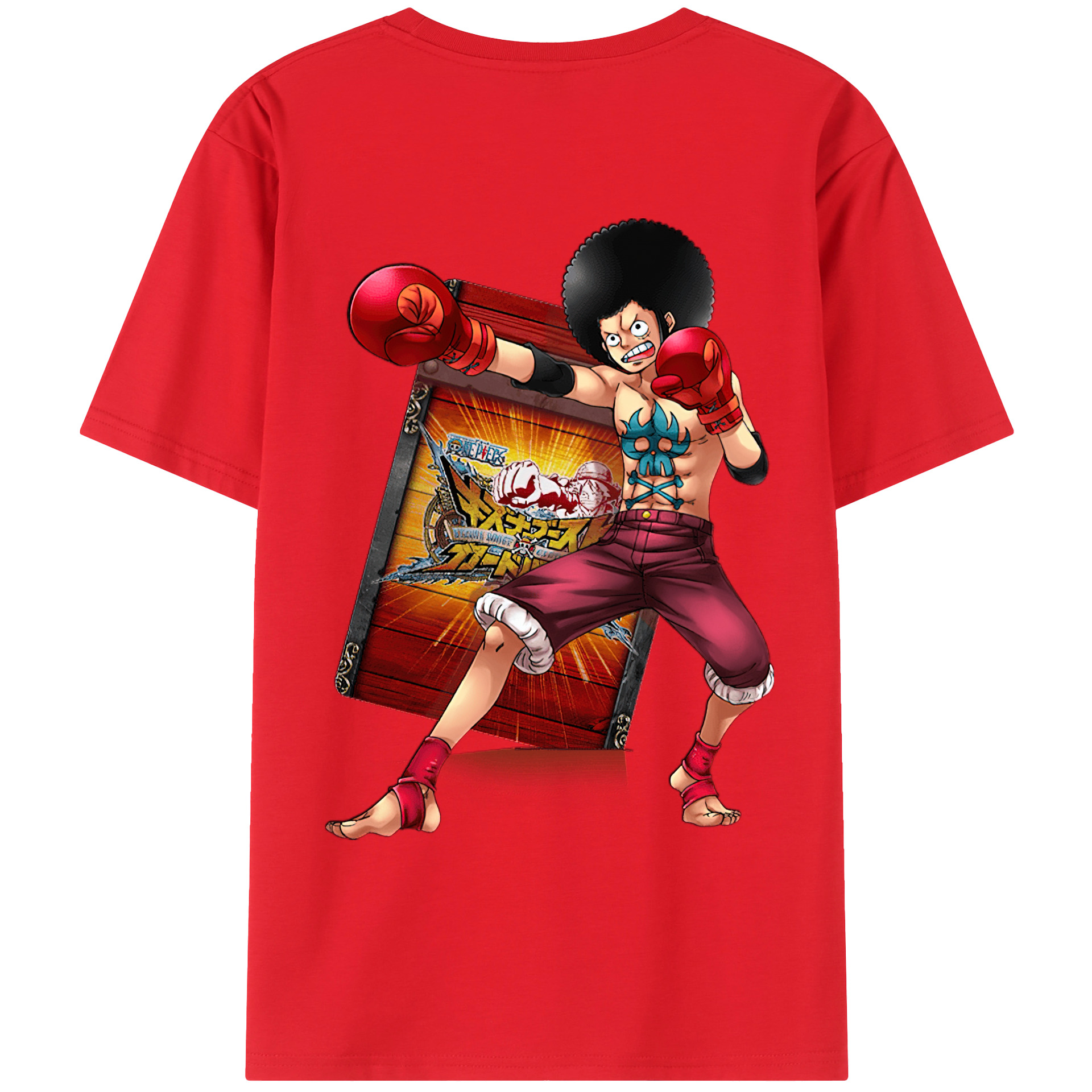 ワンピース モンキー・D・ルフィ ONE PIECE Monkey D. Luffy レディース半袖Tシャツ(バックプリント)