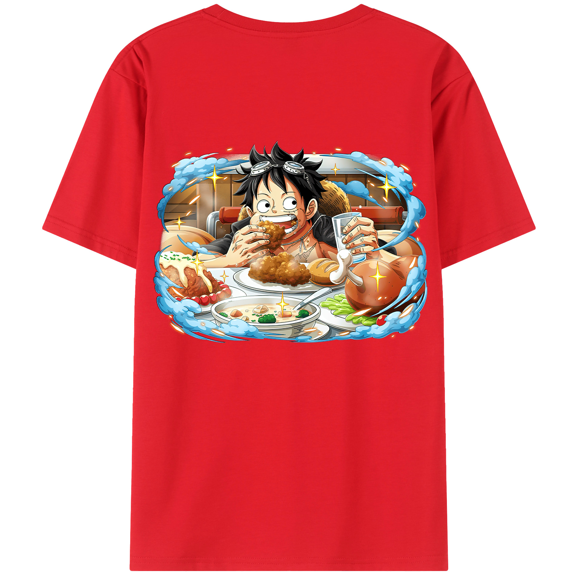 ワンピース モンキー・D・ルフィ ONE PIECE Monkey D. Luffy レディース半袖Tシャツ(バックプリント)