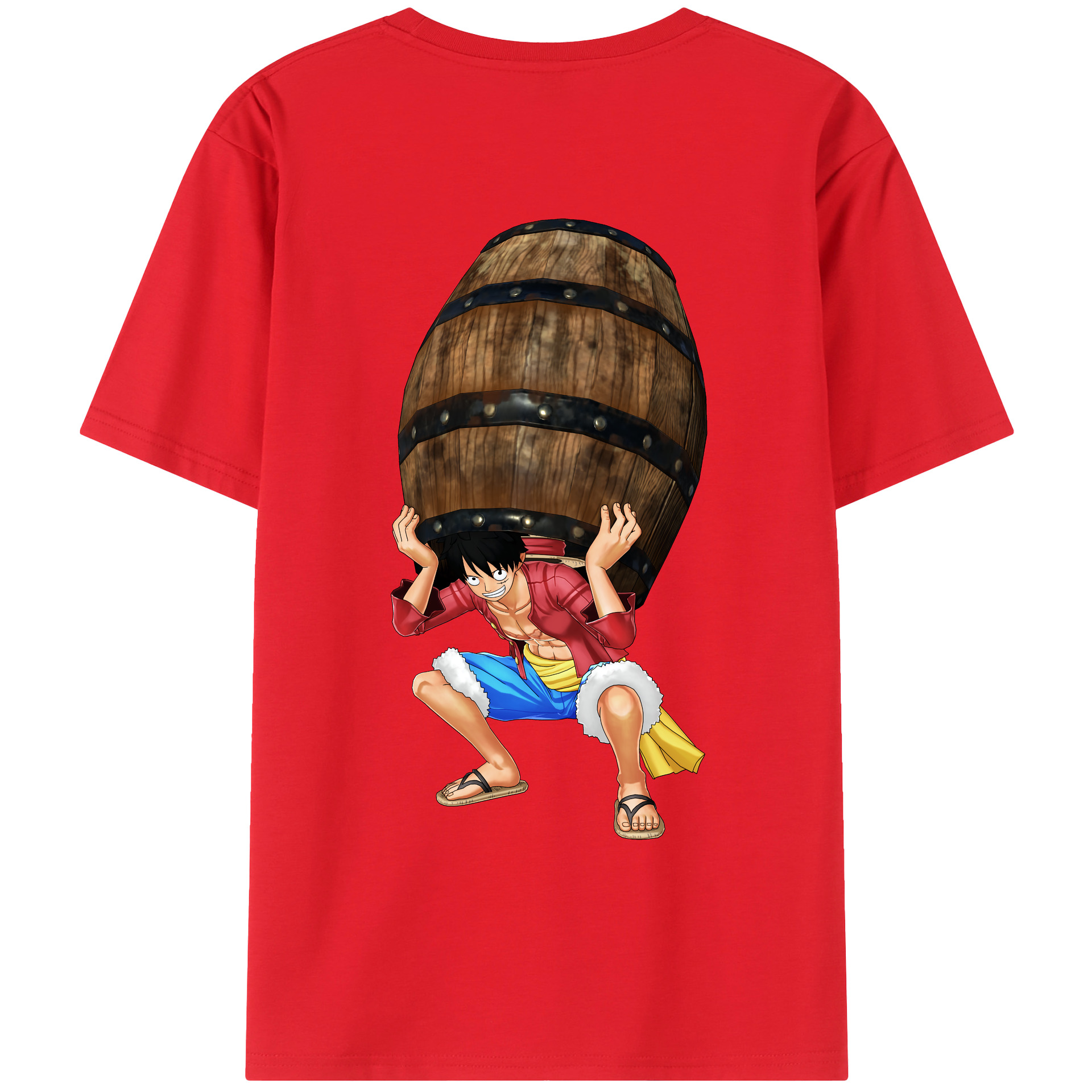 ワンピース モンキー・D・ルフィ ONE PIECE Monkey D. Luffy レディース半袖Tシャツ(バックプリント)