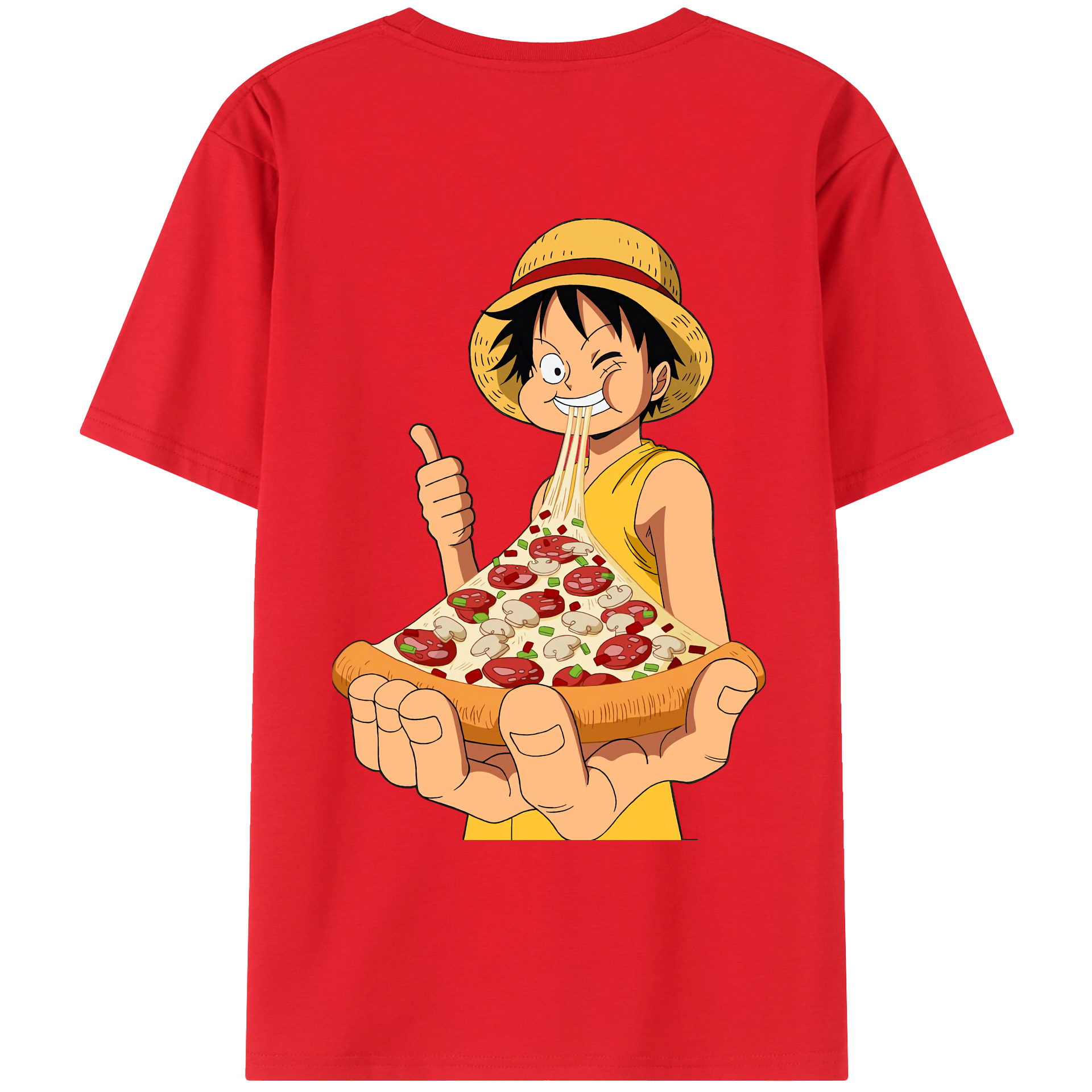 ワンピース モンキー・D・ルフィ ONE PIECE Monkey D. Luffy レディース半袖Tシャツ(バックプリント)
