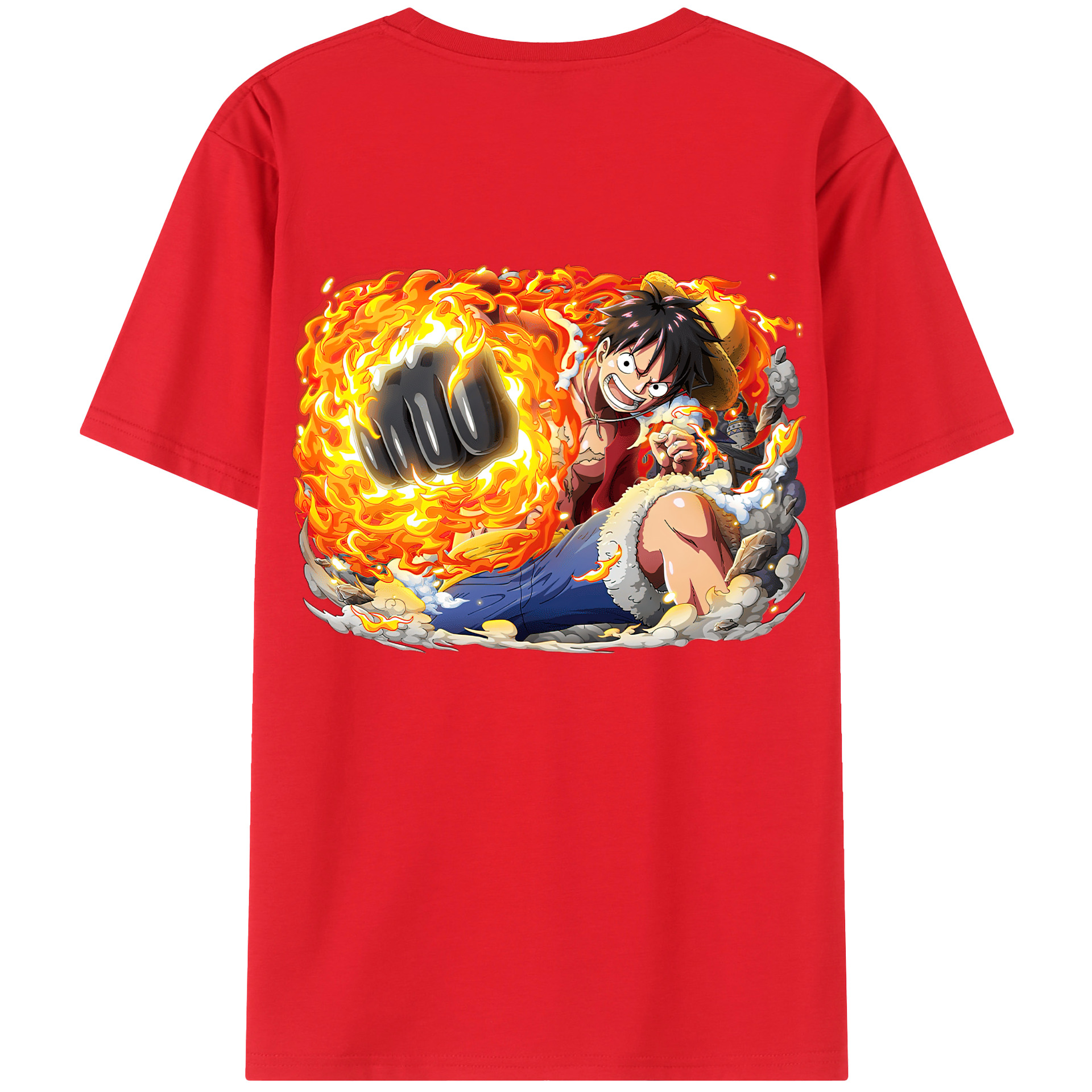 ワンピース モンキー・D・ルフィ ONE PIECE Monkey D. Luffy レディース半袖Tシャツ(バックプリント)