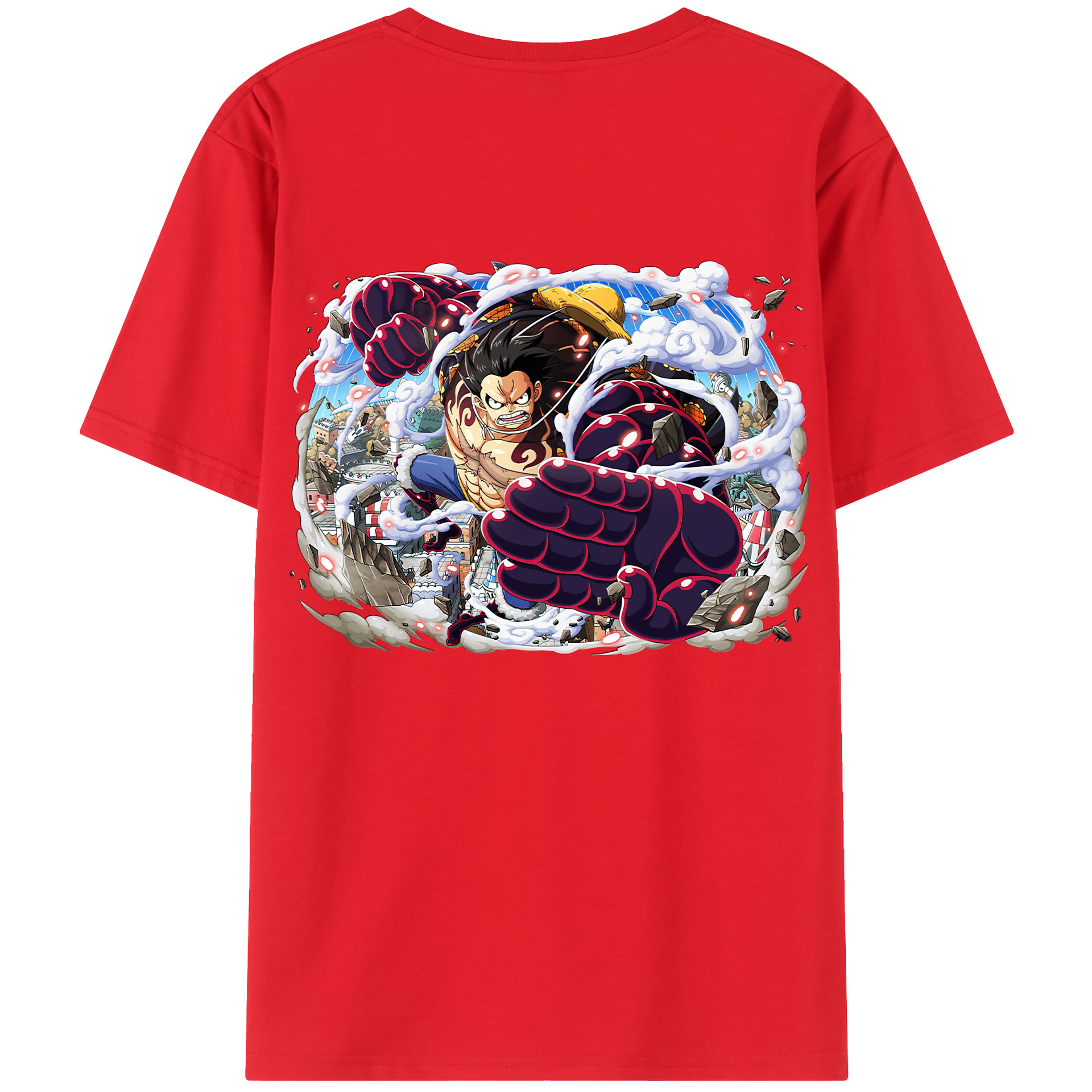 ワンピース モンキー・D・ルフィ ONE PIECE Monkey D. Luffy レディース半袖Tシャツ(バックプリント)