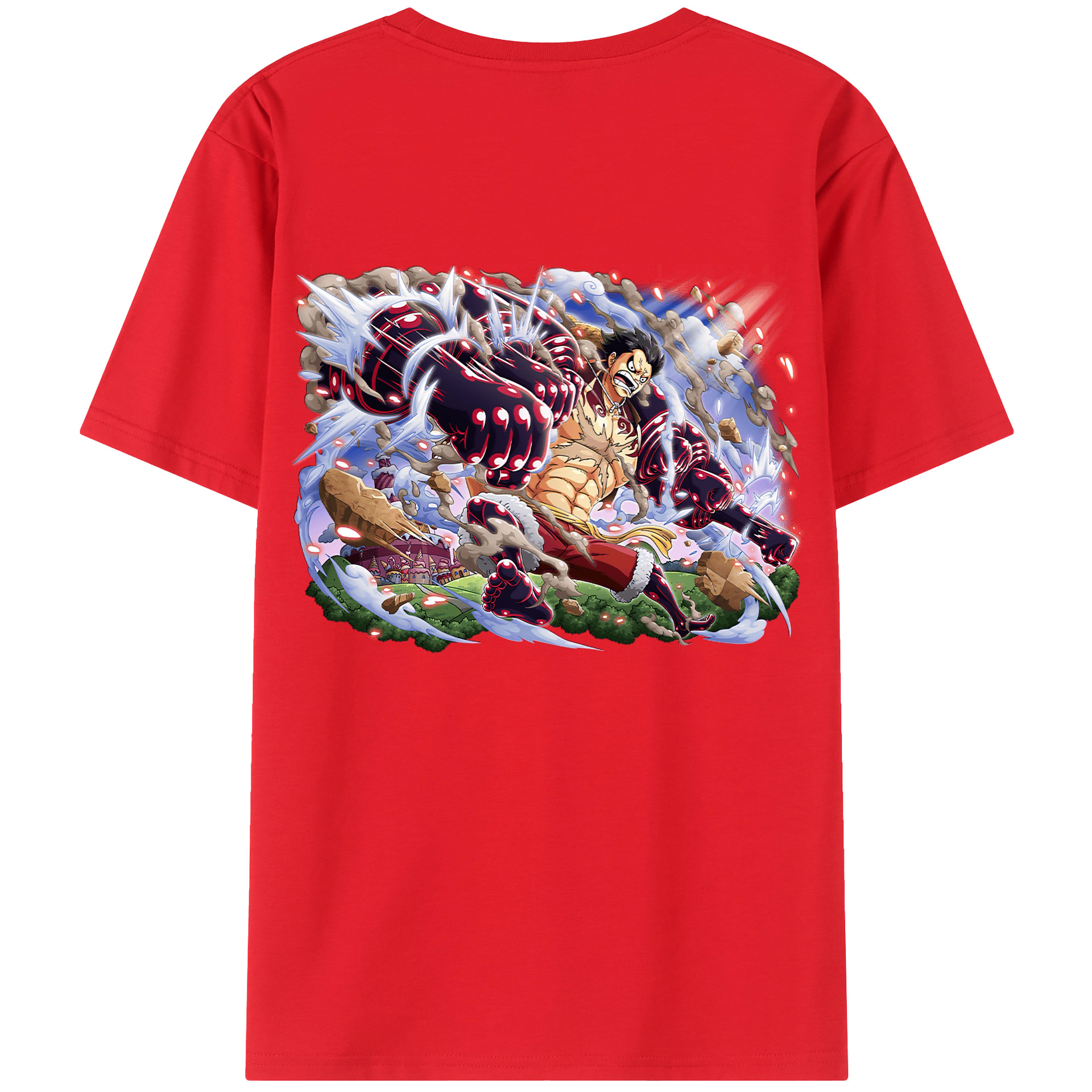 ワンピース モンキー・D・ルフィ ONE PIECE Monkey D. Luffy レディース半袖Tシャツ(バックプリント)