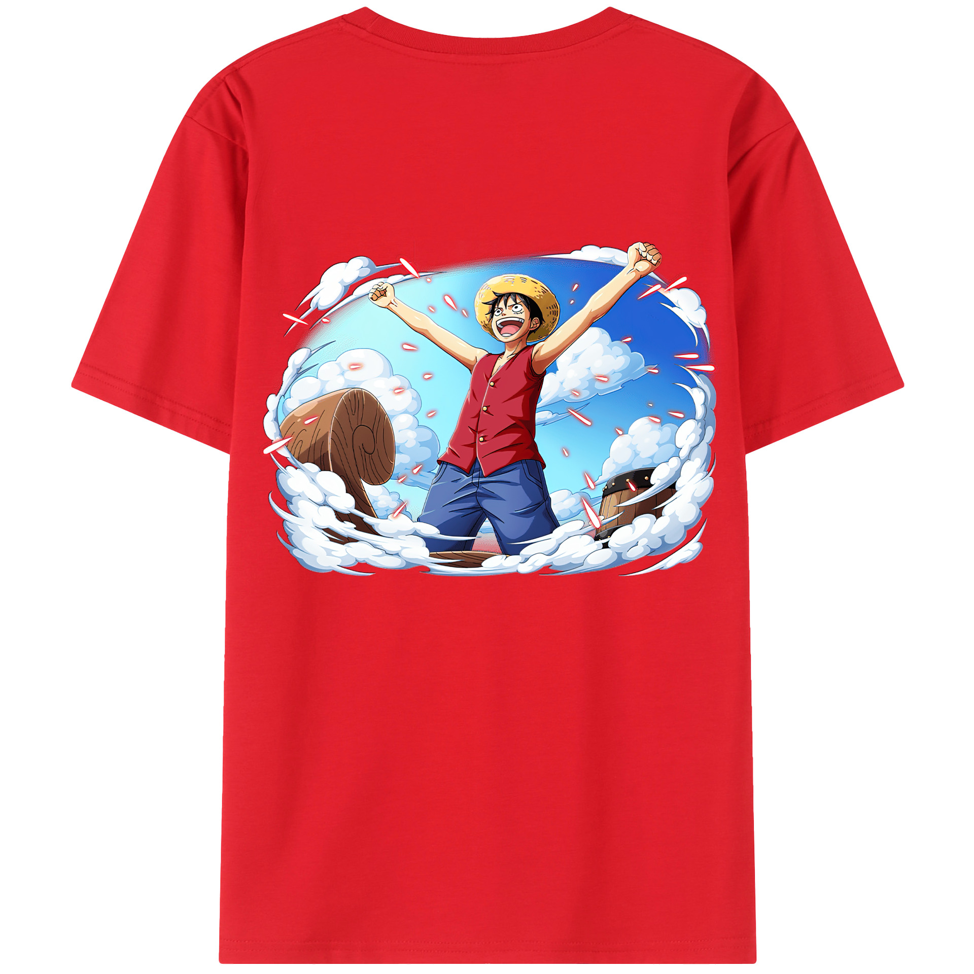 ワンピース モンキー・D・ルフィ ONE PIECE Monkey D. Luffy レディース半袖Tシャツ(バックプリント)