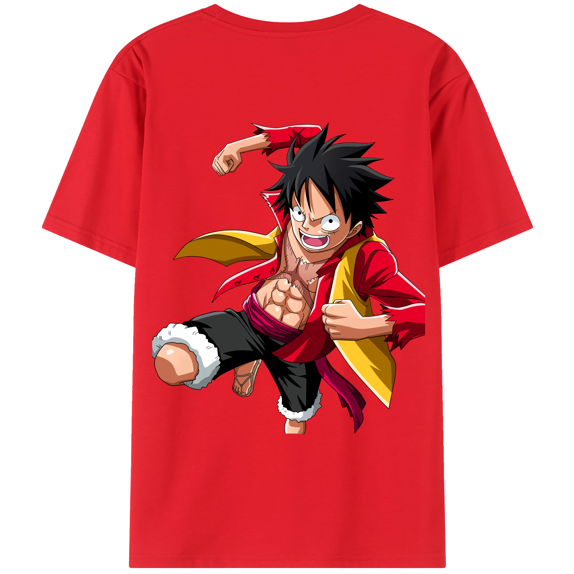 ワンピース モンキー・D・ルフィ ONE PIECE Monkey D. Luffy レディース半袖Tシャツ(バックプリント)