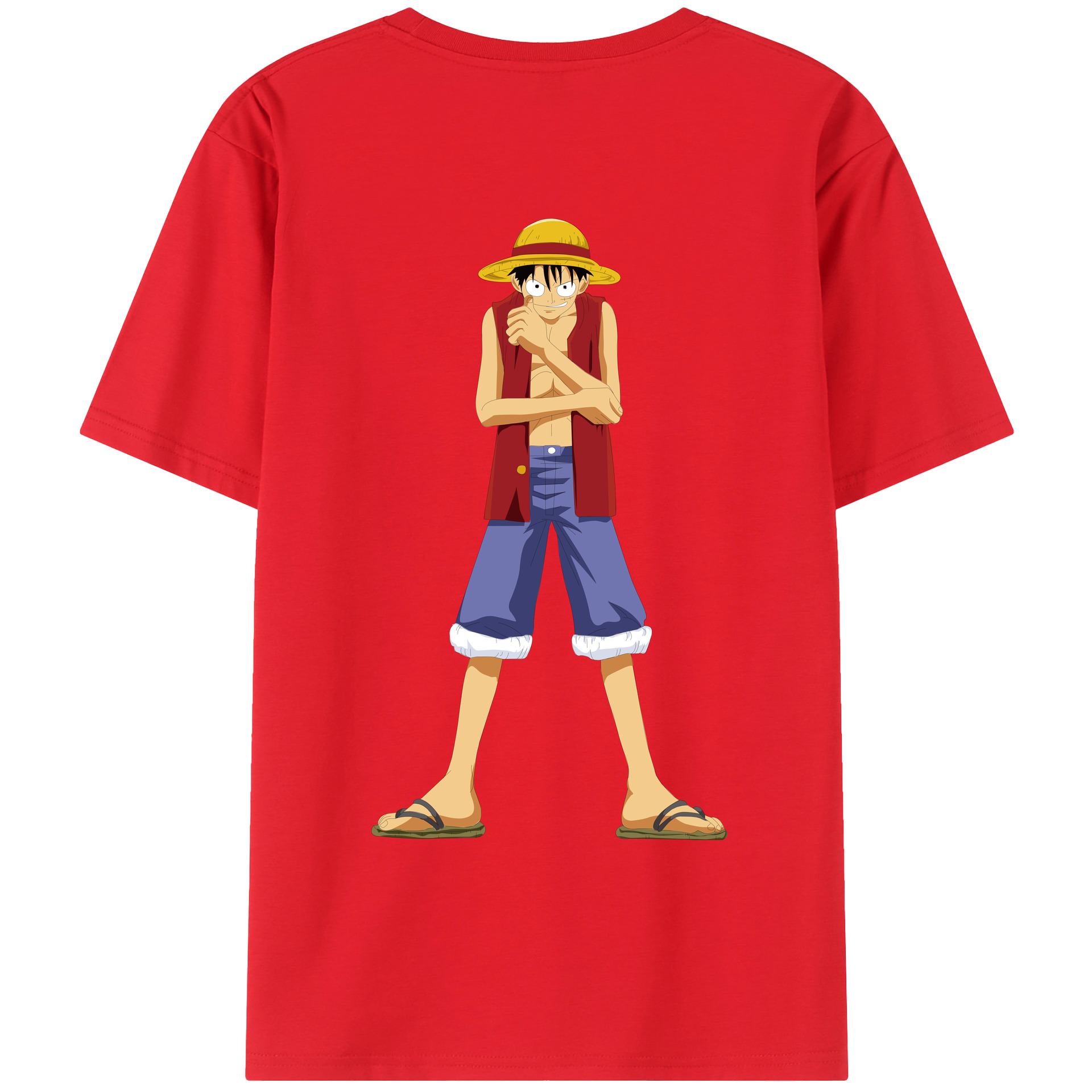 ワンピース モンキー・D・ルフィ ONE PIECE Monkey D. Luffy レディース半袖Tシャツ(バックプリント)
