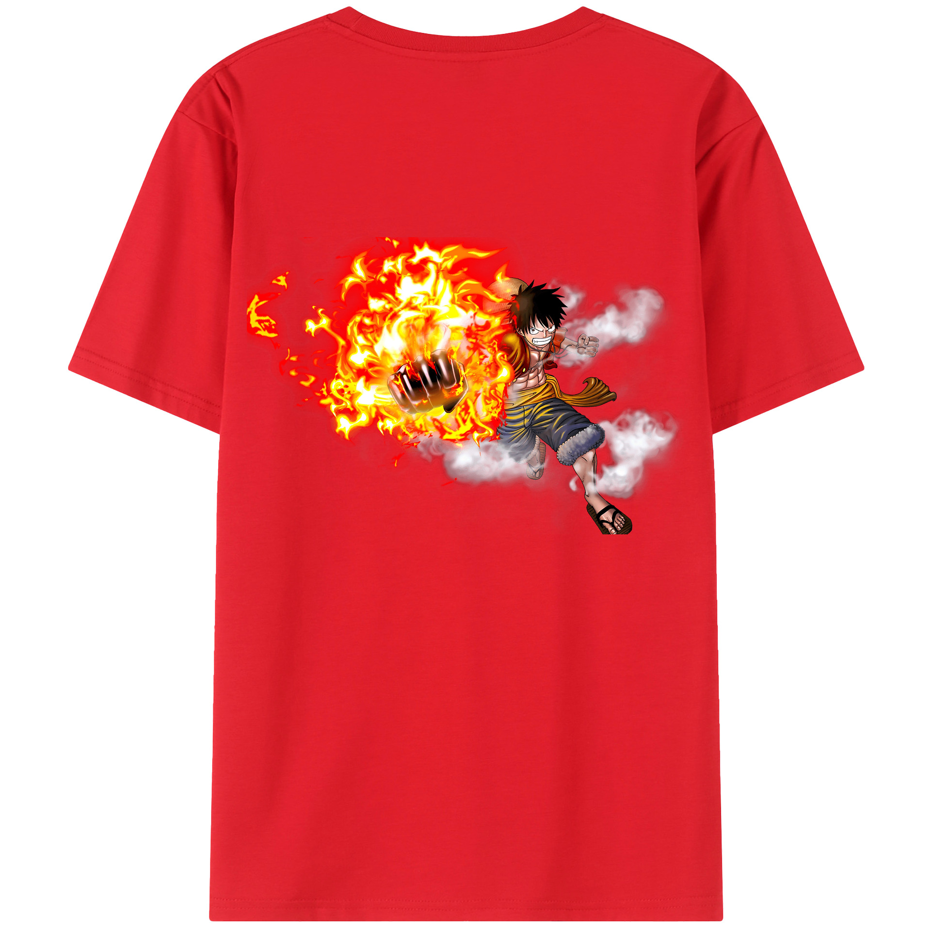 ワンピース モンキー・D・ルフィ ONE PIECE Monkey D. Luffy レディース半袖Tシャツ(バックプリント)