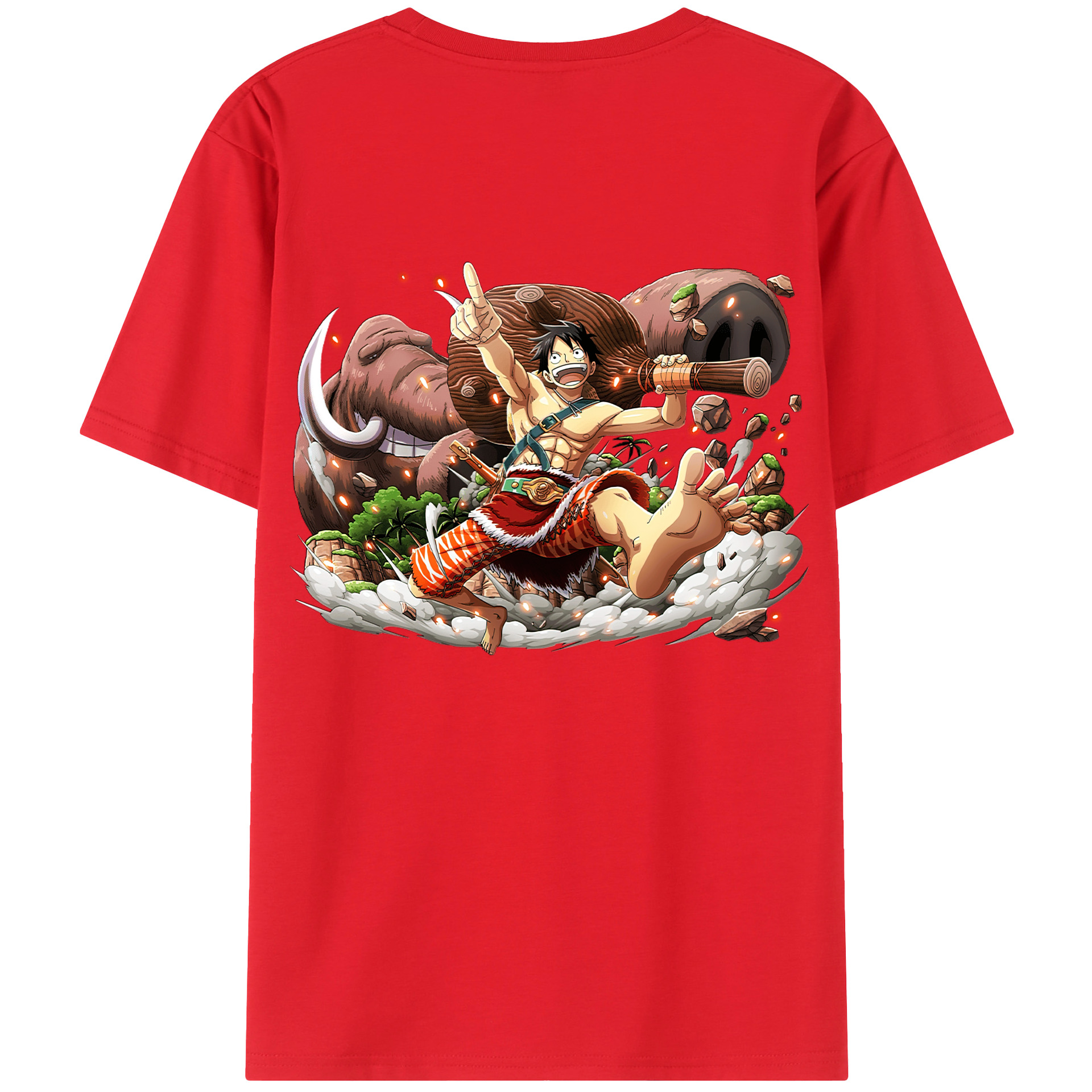 ワンピース モンキー・D・ルフィ ONE PIECE Monkey D. Luffy レディース半袖Tシャツ(バックプリント)