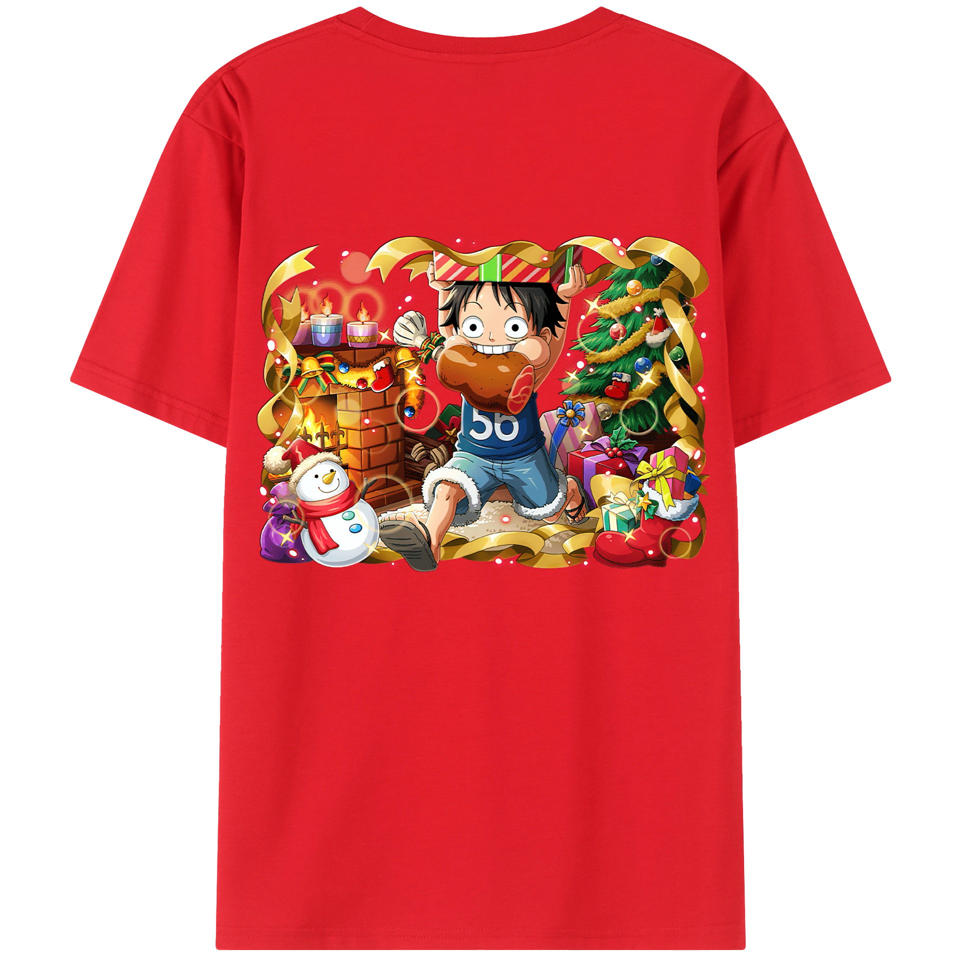 ワンピース モンキー・D・ルフィ ONE PIECE Monkey D. Luffy レディース半袖Tシャツ(バックプリント)