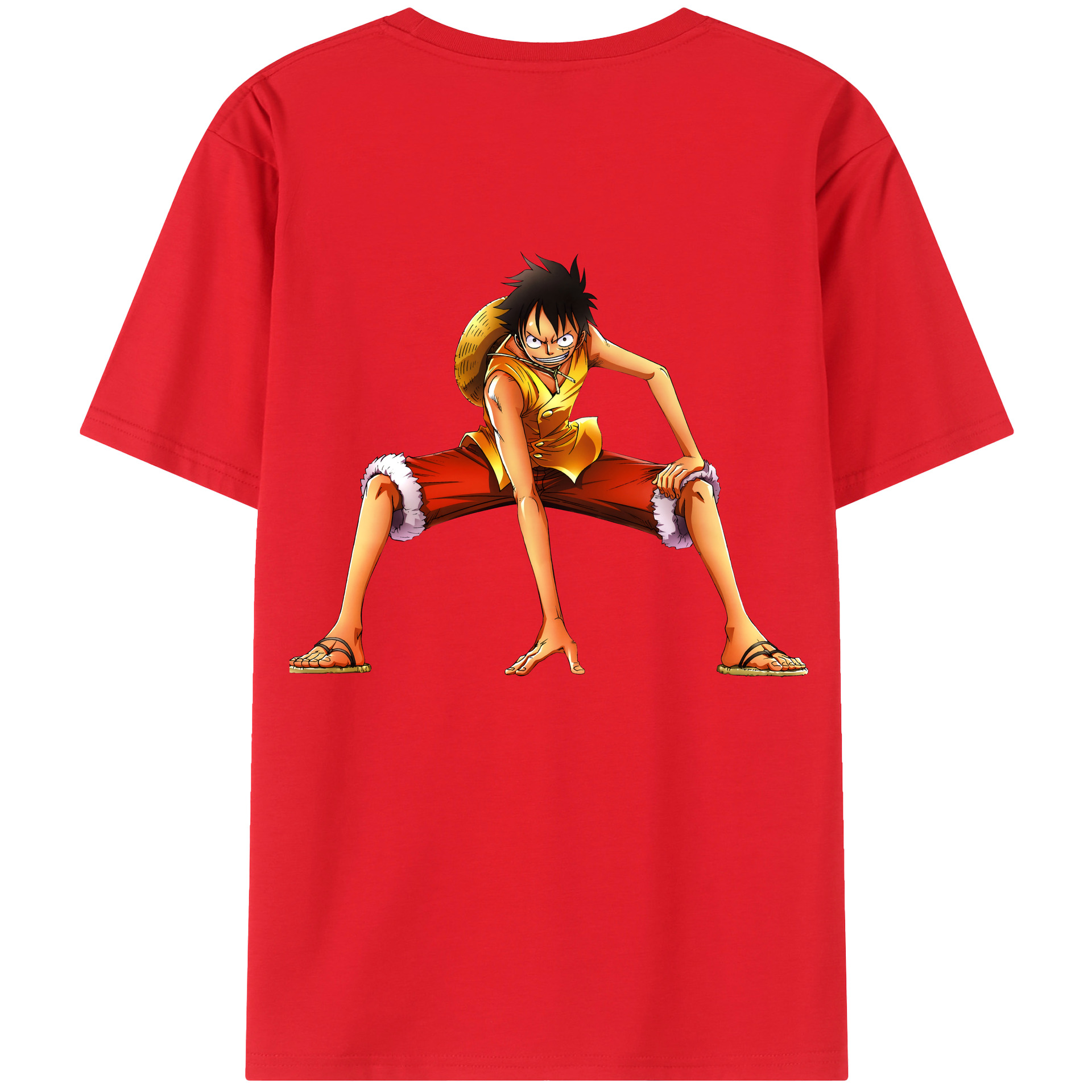 ワンピース モンキー・D・ルフィ ONE PIECE Monkey D. Luffy レディース半袖Tシャツ(バックプリント)