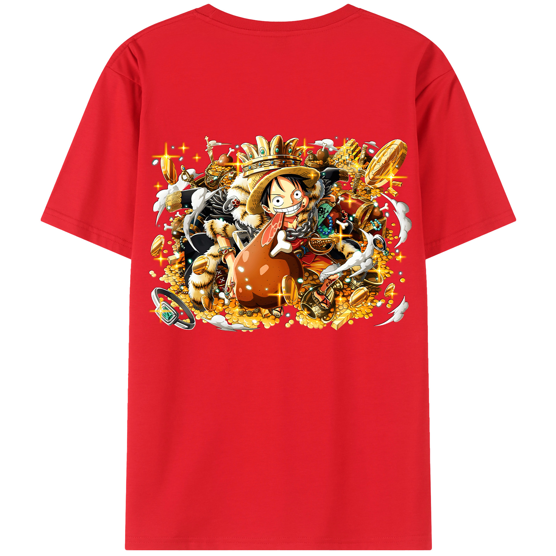 ワンピース モンキー・D・ルフィ ONE PIECE Monkey D. Luffy レディース半袖Tシャツ(バックプリント)