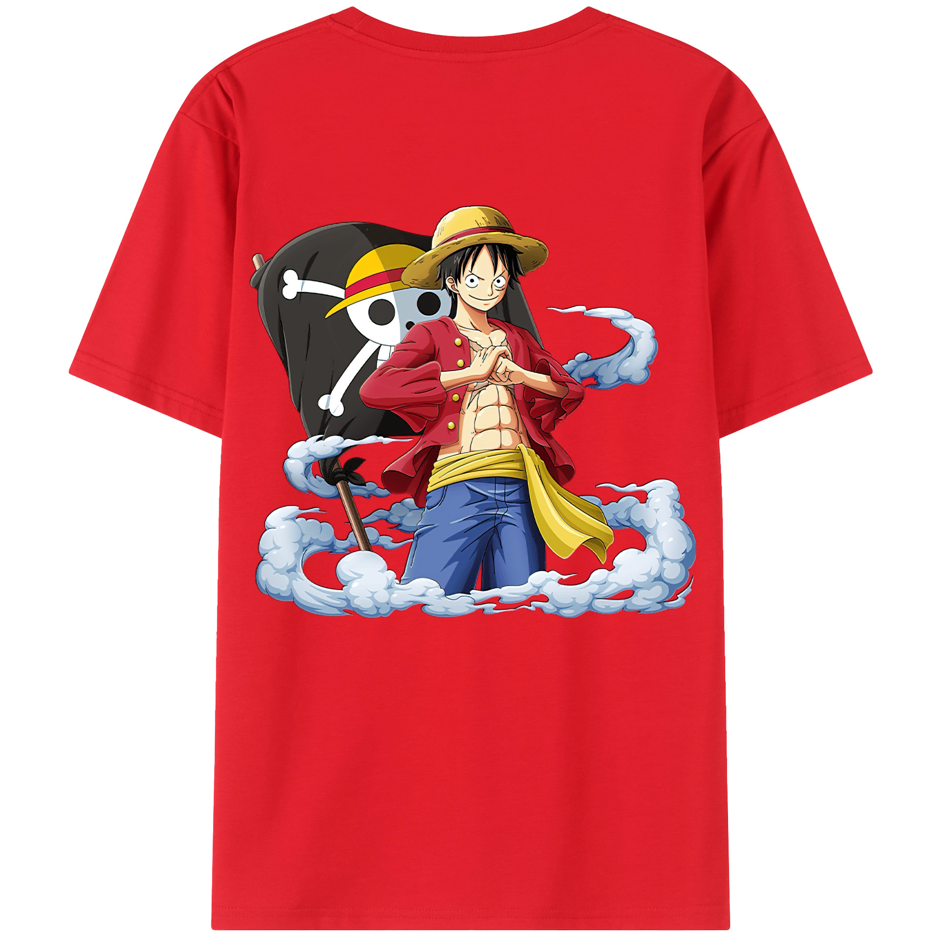ワンピース モンキー・D・ルフィ ONE PIECE Monkey D. Luffy レディース半袖Tシャツ(バックプリント)