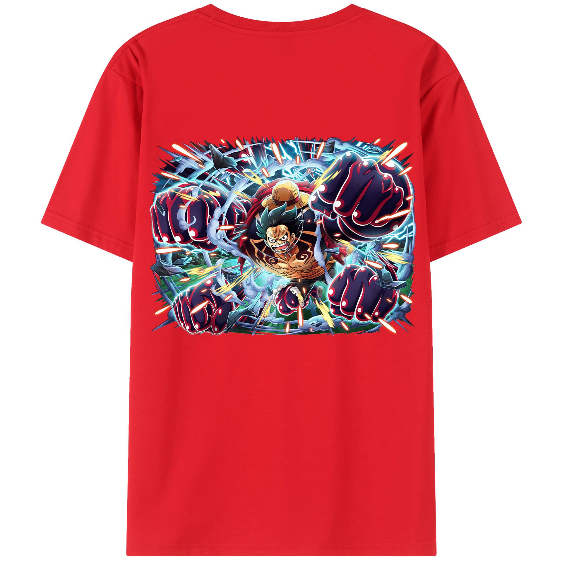 ワンピース モンキー・D・ルフィ ONE PIECE Monkey D. Luffy レディース半袖Tシャツ(バックプリント)