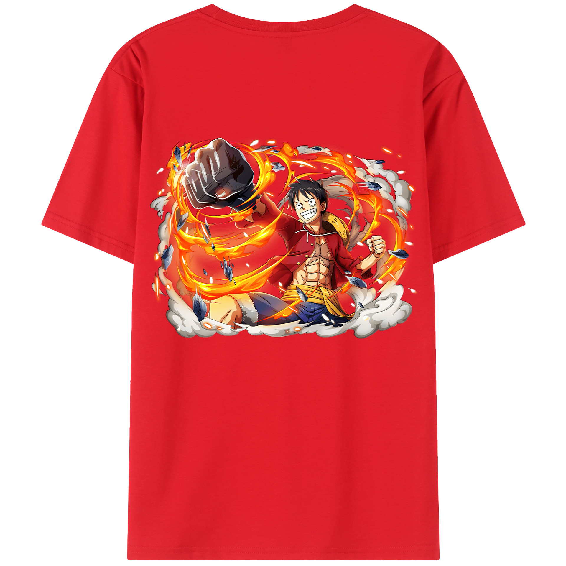 ワンピース モンキー・D・ルフィ ONE PIECE Monkey D. Luffy レディース半袖Tシャツ(バックプリント)