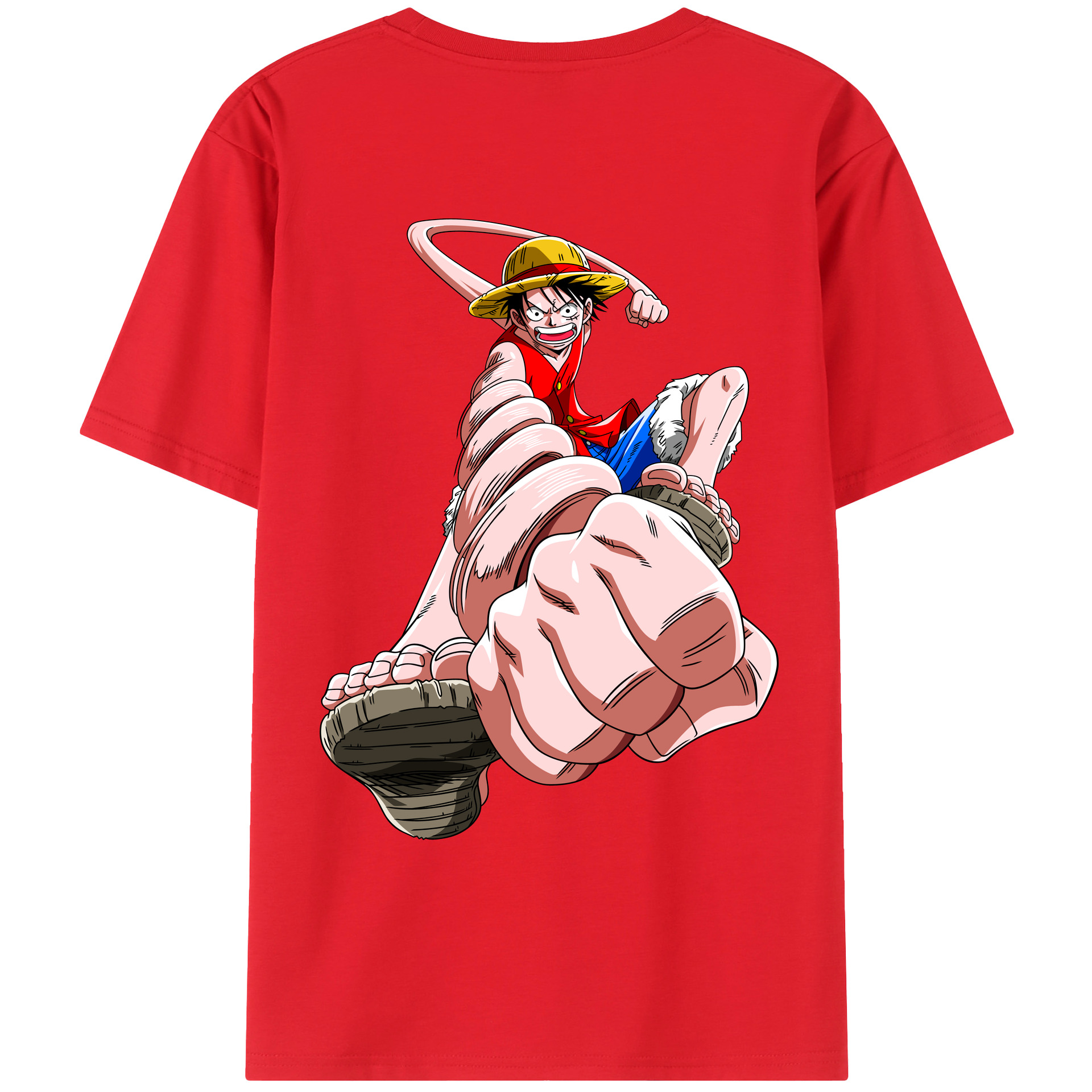 ワンピース モンキー・D・ルフィ ONE PIECE Monkey D. Luffy レディース半袖Tシャツ(バックプリント)