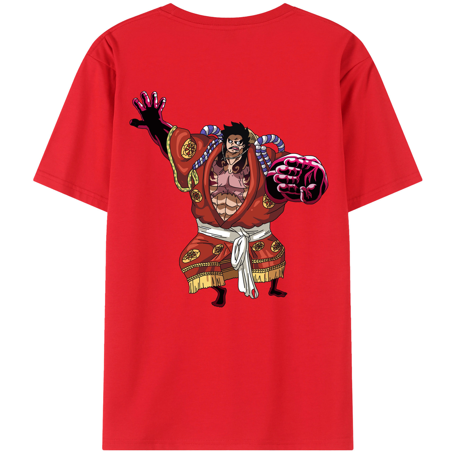 ワンピース モンキー・D・ルフィ ONE PIECE Monkey D. Luffy レディース半袖Tシャツ(バックプリント)