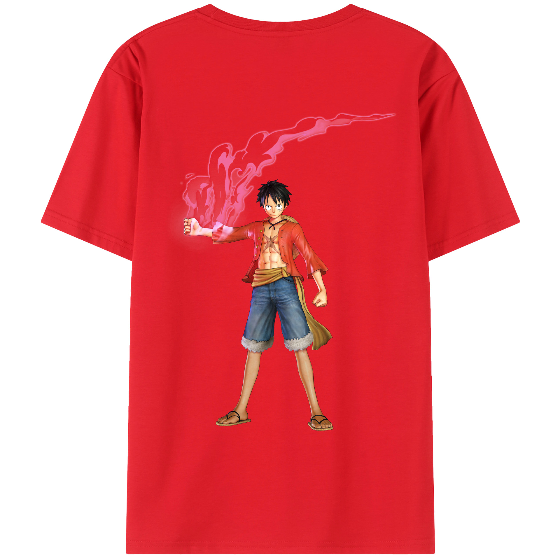 ワンピース モンキー・D・ルフィ ONE PIECE Monkey D. Luffy レディース半袖Tシャツ(バックプリント)