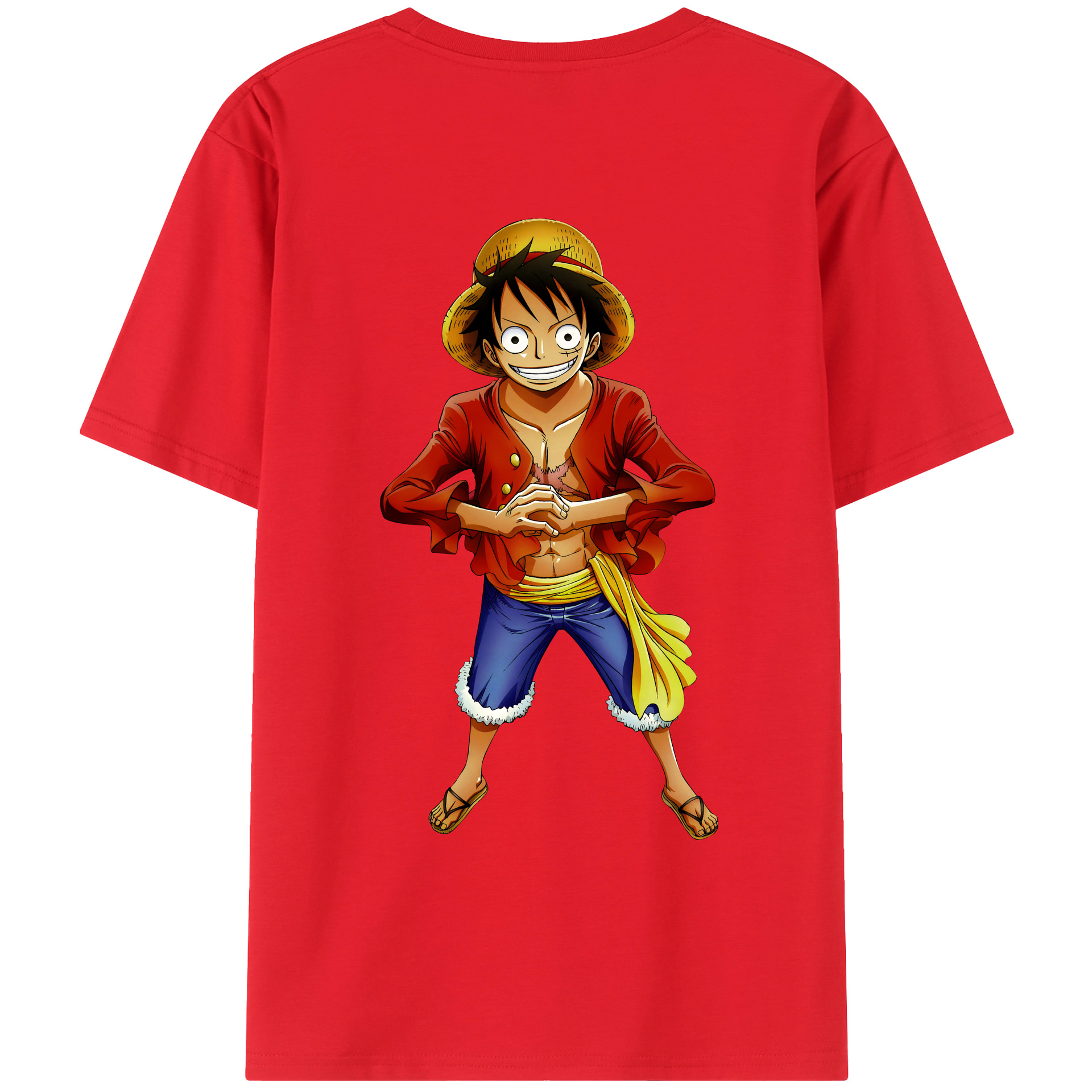 ワンピース モンキー・D・ルフィ ONE PIECE Monkey D. Luffy レディース半袖Tシャツ(バックプリント)